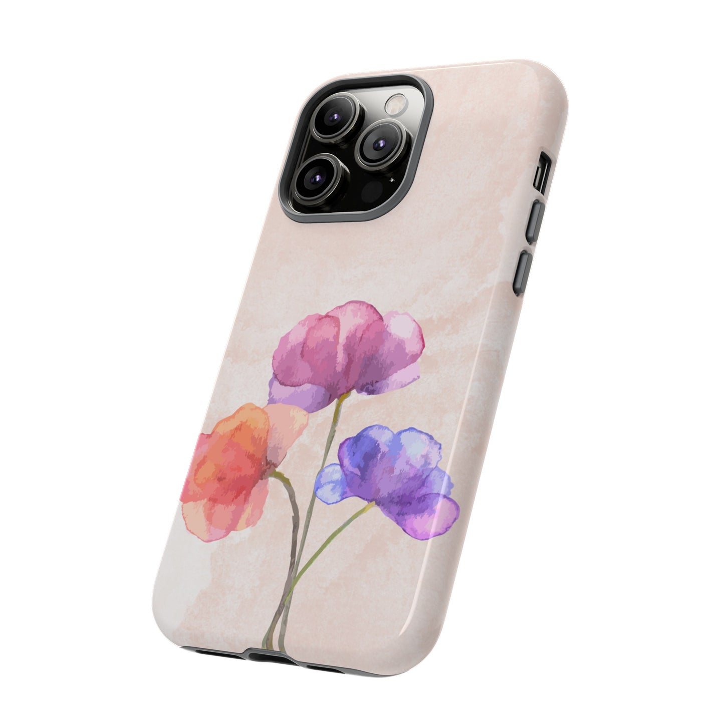 Three Flowers Wallpaper Phone Case | iPhone 15 Plus/ Pro, 14, 13, 12| Google Pixel 7, Pro, 5| Samsung Galaxy S23 All Major Phone Models