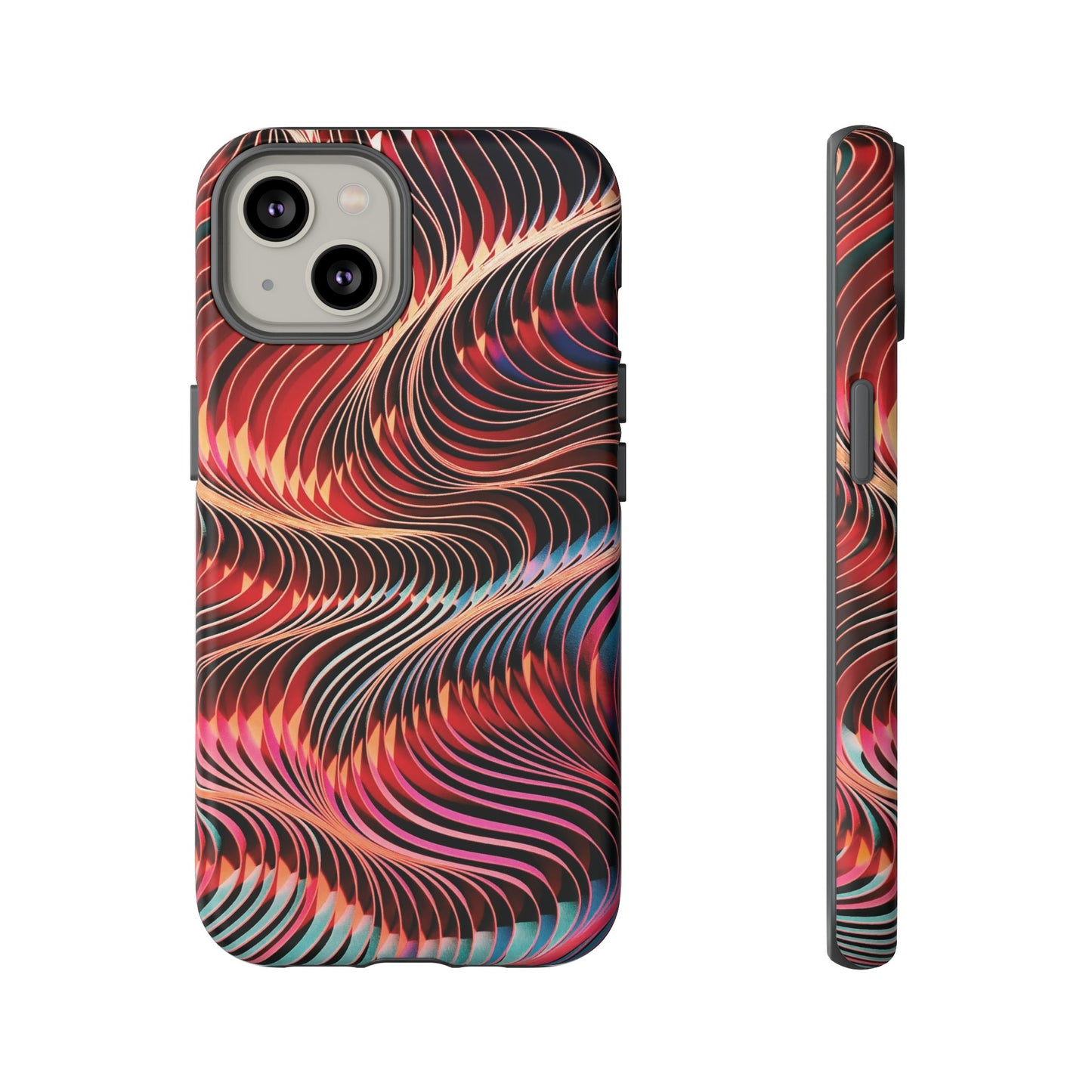 Wavy Crimson Abstract Wallpaper Phone Case|iPhone 15 Plus/ Pro, 14, 13, 12|Google Pixel 7, Pro, 5| Samsung Galaxy S23 All Major Phone Models