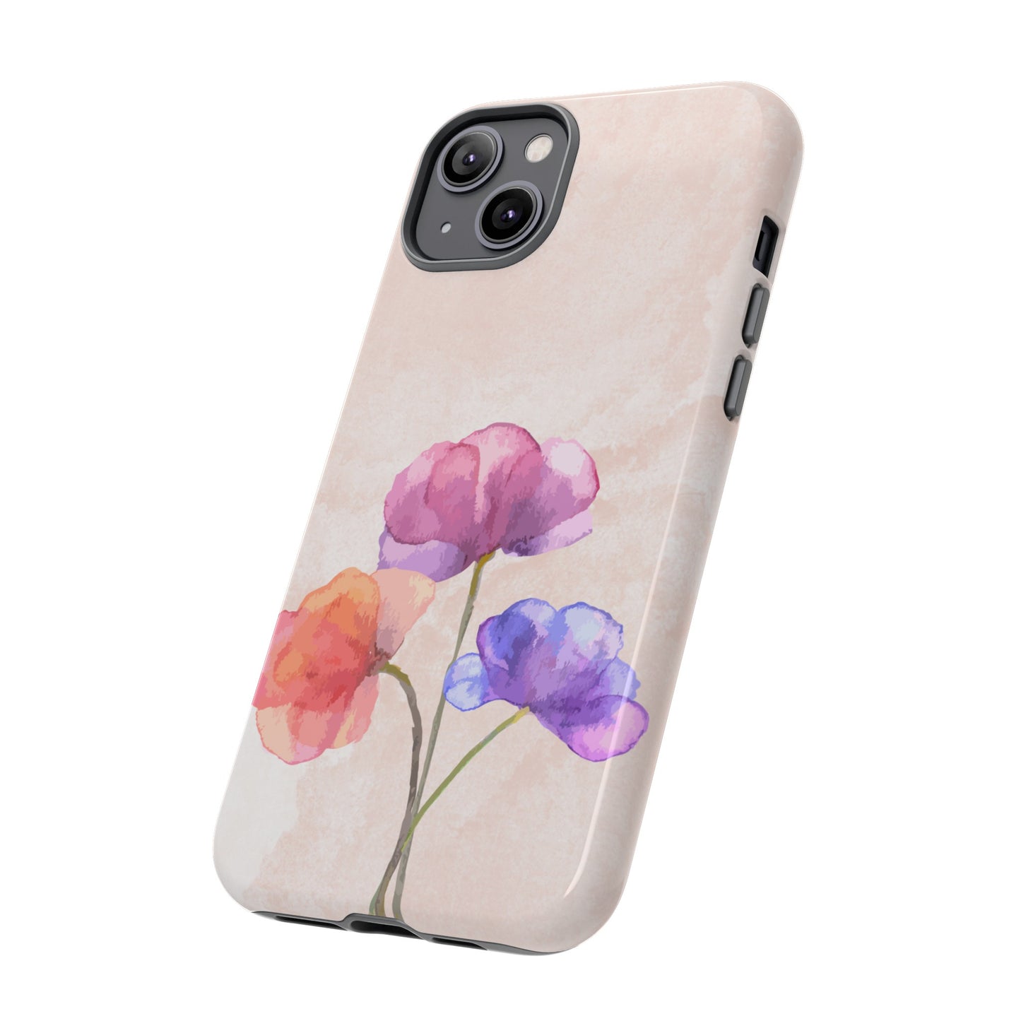 Three Flowers Wallpaper Phone Case | iPhone 15 Plus/ Pro, 14, 13, 12| Google Pixel 7, Pro, 5| Samsung Galaxy S23 All Major Phone Models