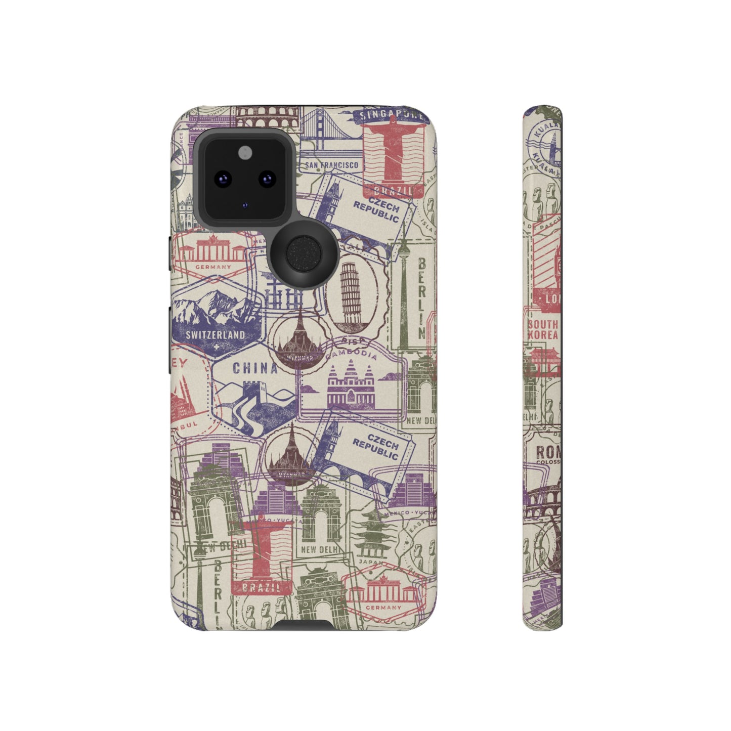 Travel Stamp Wallpaper Phone Case | iPhone 15 Plus/ Pro, 14, 13, 12| Google Pixel 7, Pro, 5| Samsung Galaxy S23 All Major Phone Models