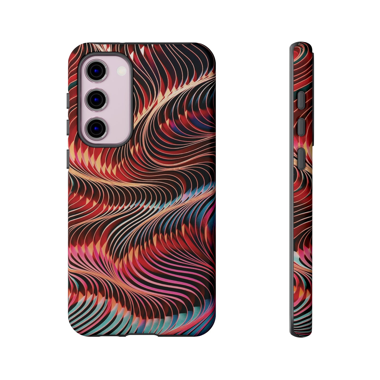 Wavy Crimson Abstract Wallpaper Phone Case|iPhone 15 Plus/ Pro, 14, 13, 12|Google Pixel 7, Pro, 5| Samsung Galaxy S23 All Major Phone Models