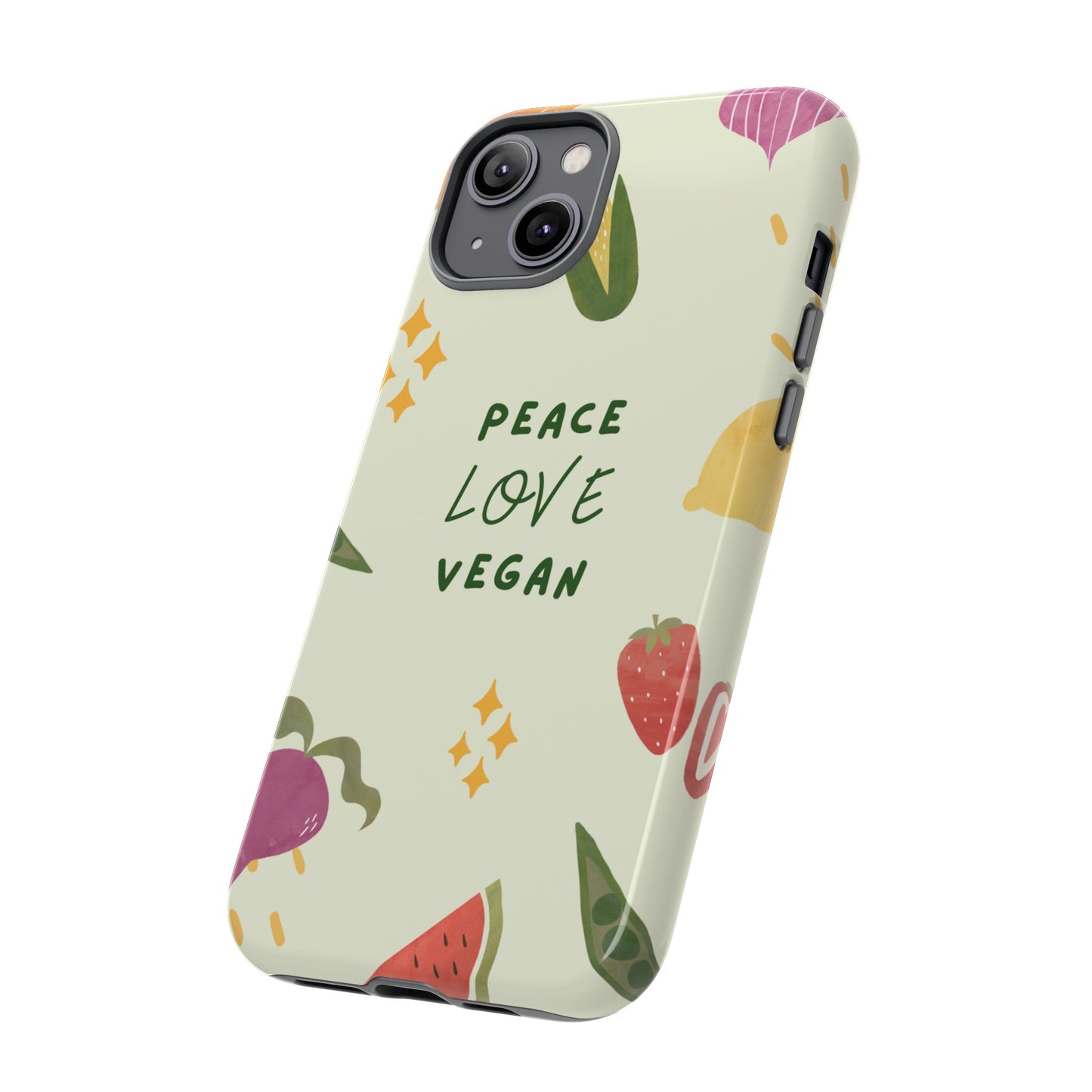 Peace Love Vegan Wallpaper Phone Case | iPhone 15 Plus/ Pro, 14, 13, 12| Google Pixel 7, Pro, 5| Samsung Galaxy S23 All Major Phone Models