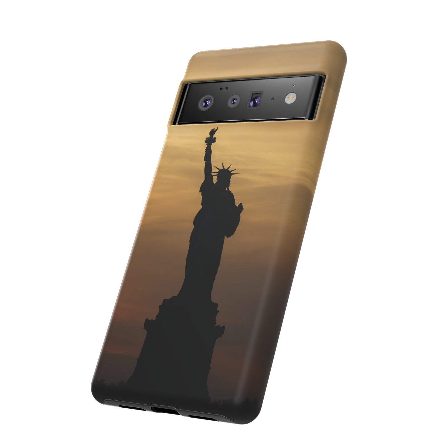 Silhouette Statue Of Liberty Wallpaper Phone Case | iPhone 15 Plus/ Pro, 14, 13, 12| Google Pixel 7, Pro, 5| Samsung Galaxy S23 All Major Phone Models