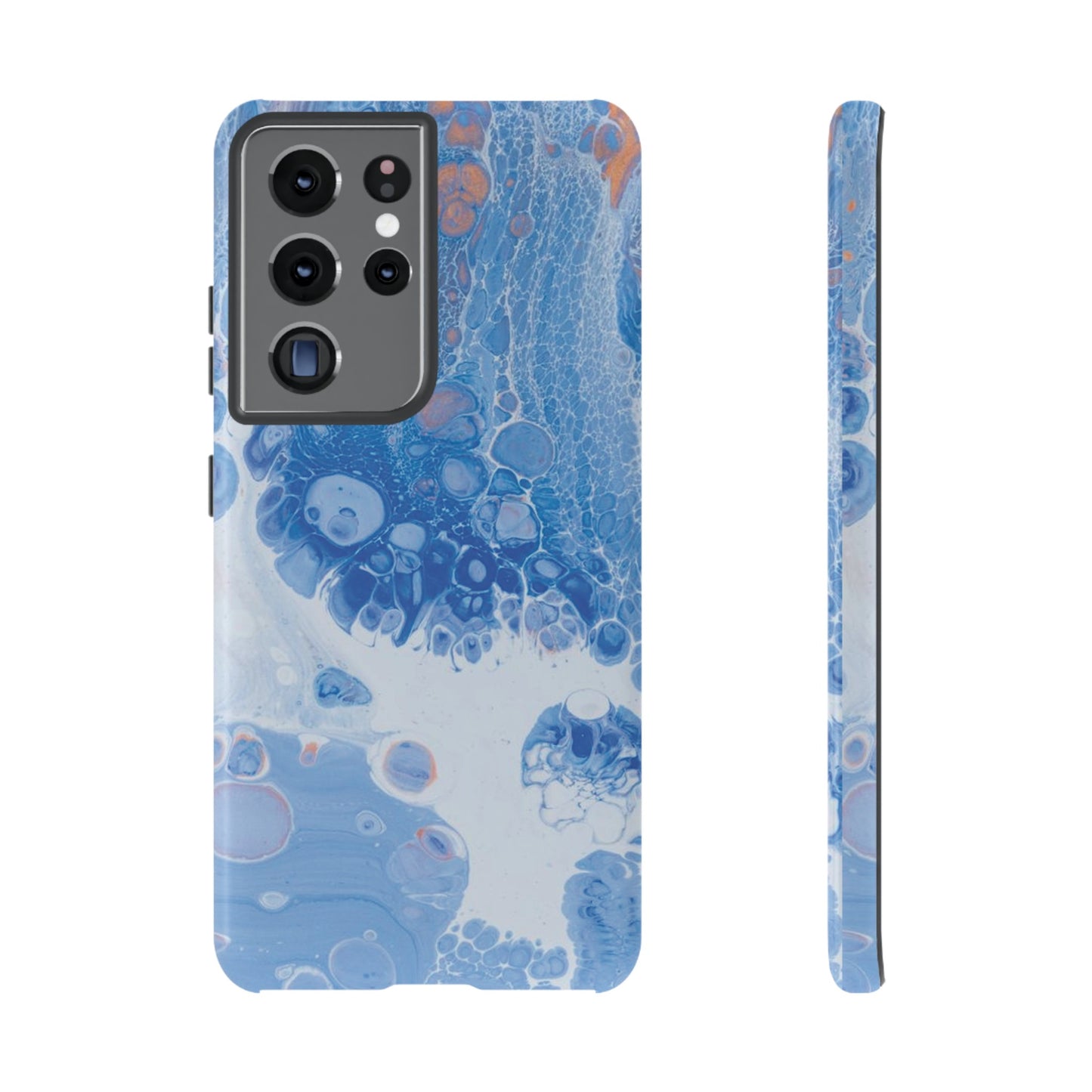 Blue and White Resin Inspired Phone Case |iPhone 15 Plus/ Pro, 14, 13, 12| Google Pixel 7, Pro, 5| Samsung Galaxy S23 All Major Phone Models