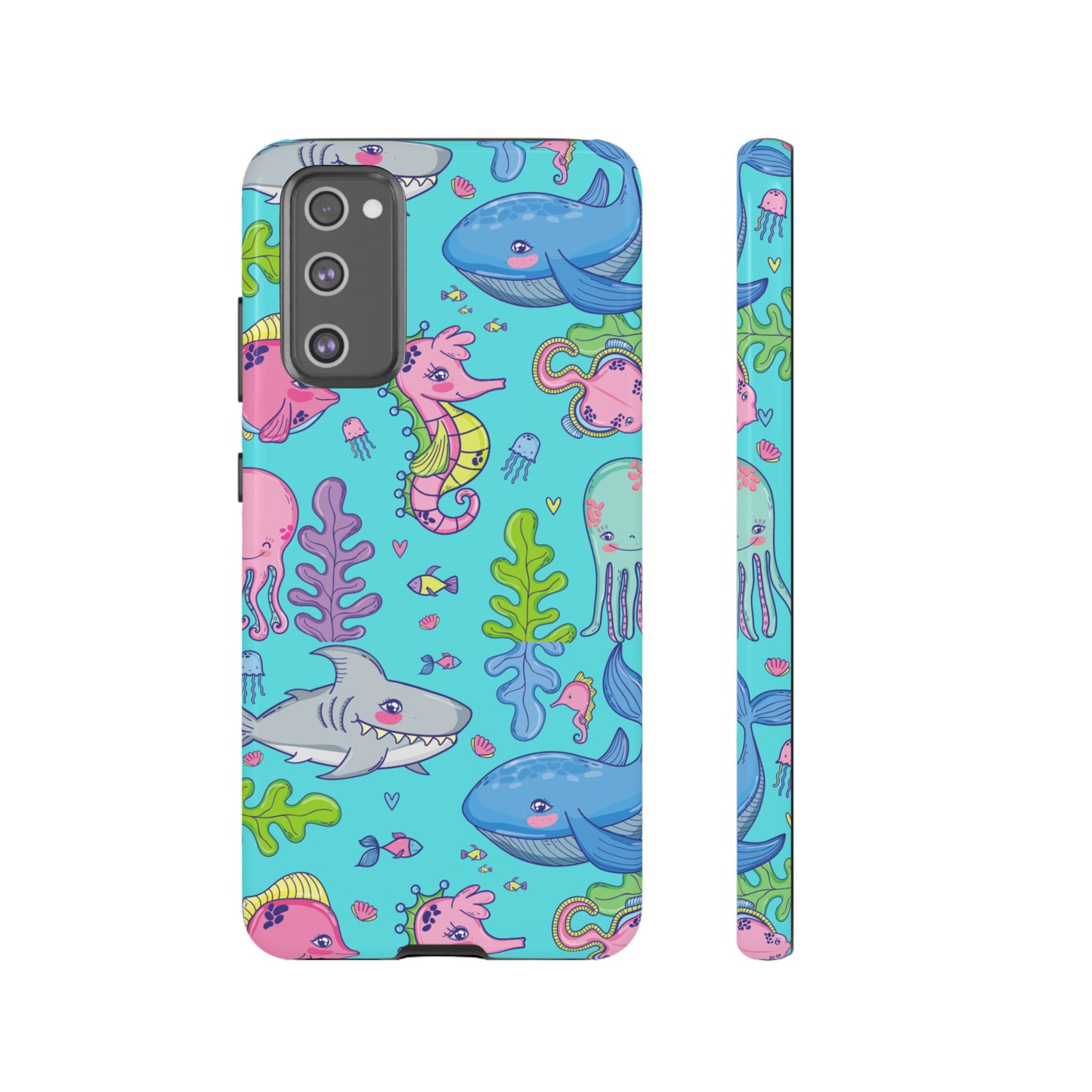 Cartoon Sea Creatures Wallpaper Phone Case | iPhone 15 Plus/ Pro, 14, 13, 12| Google Pixel 7, Pro, 5| Samsung Galaxy S23 All Major Phone Models