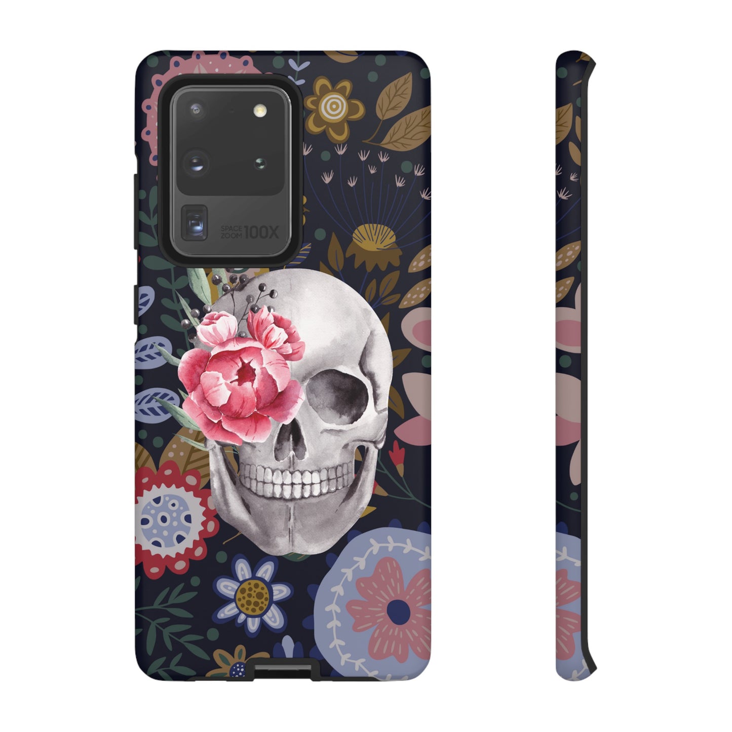 Floral Skull Wallpaper Phone Case | iPhone 15 Plus/ Pro, 14, 13, 12| Google Pixel 7, Pro, 5| Samsung Galaxy S23 All Major Phone Models