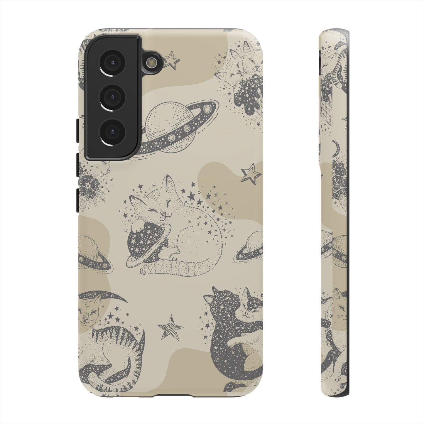 Floating Cosmic Cat Comfort Phone Case | iPhone 15 Plus/ Pro, 14, 13, 12| Google Pixel 7, Pro, 5| Samsung Galaxy S23 All Major Phone Models