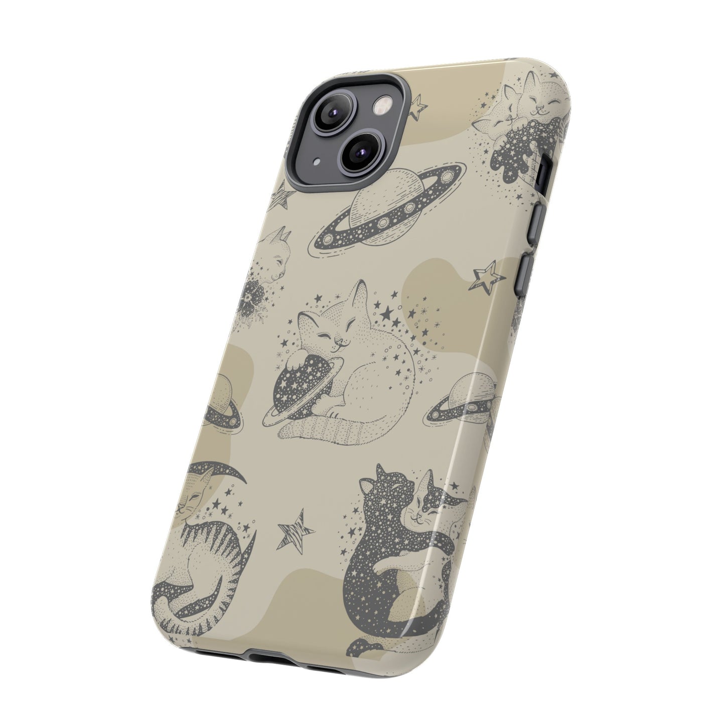 Floating Cosmic Cat Comfort Phone Case | iPhone 15 Plus/ Pro, 14, 13, 12| Google Pixel 7, Pro, 5| Samsung Galaxy S23 All Major Phone Models