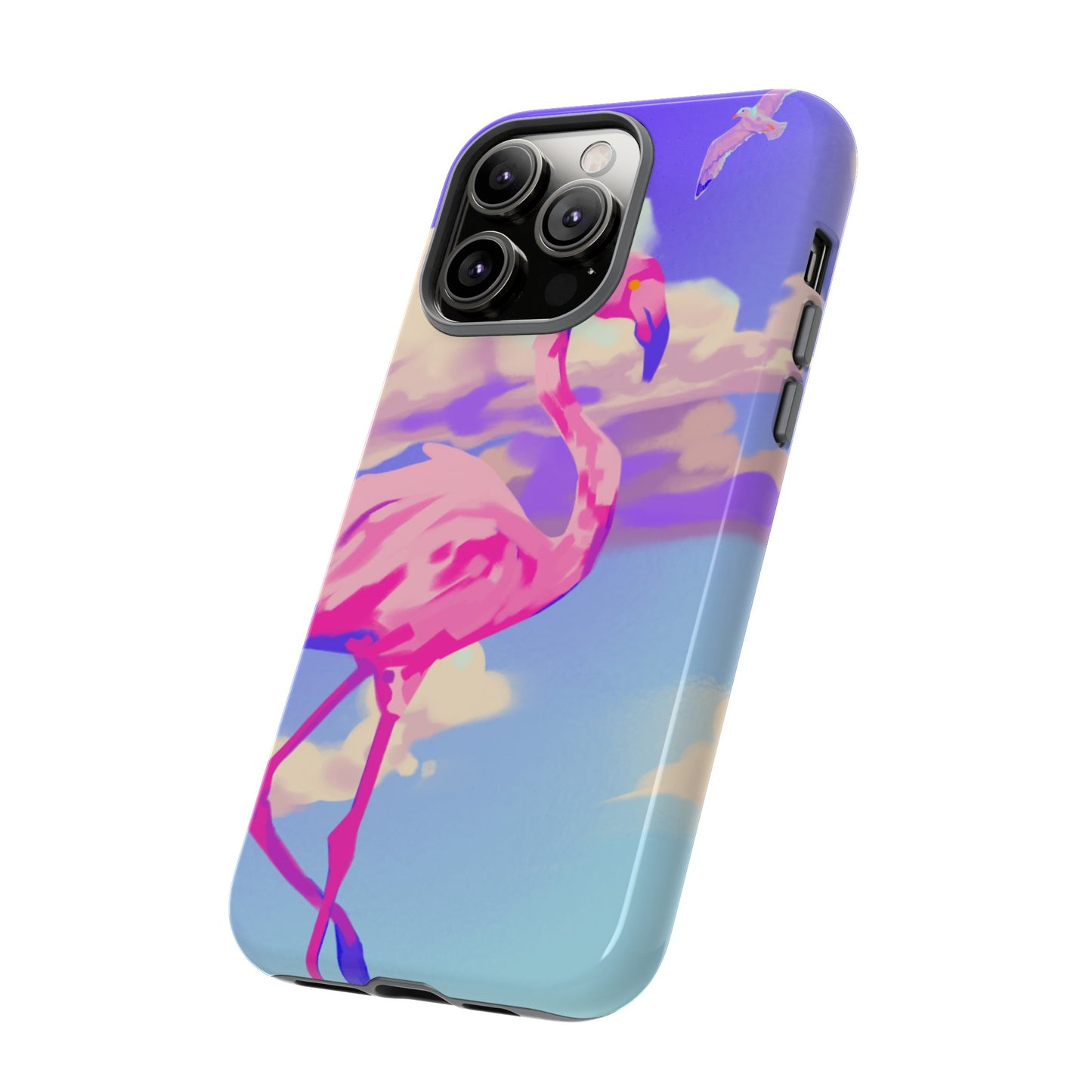 Flamingo In The Clouds Phone Case | iPhone 15 Plus/ Pro, 14, 13, 12| Google Pixel 7, Pro, 5| Samsung Galaxy S23 All Major Phone Models