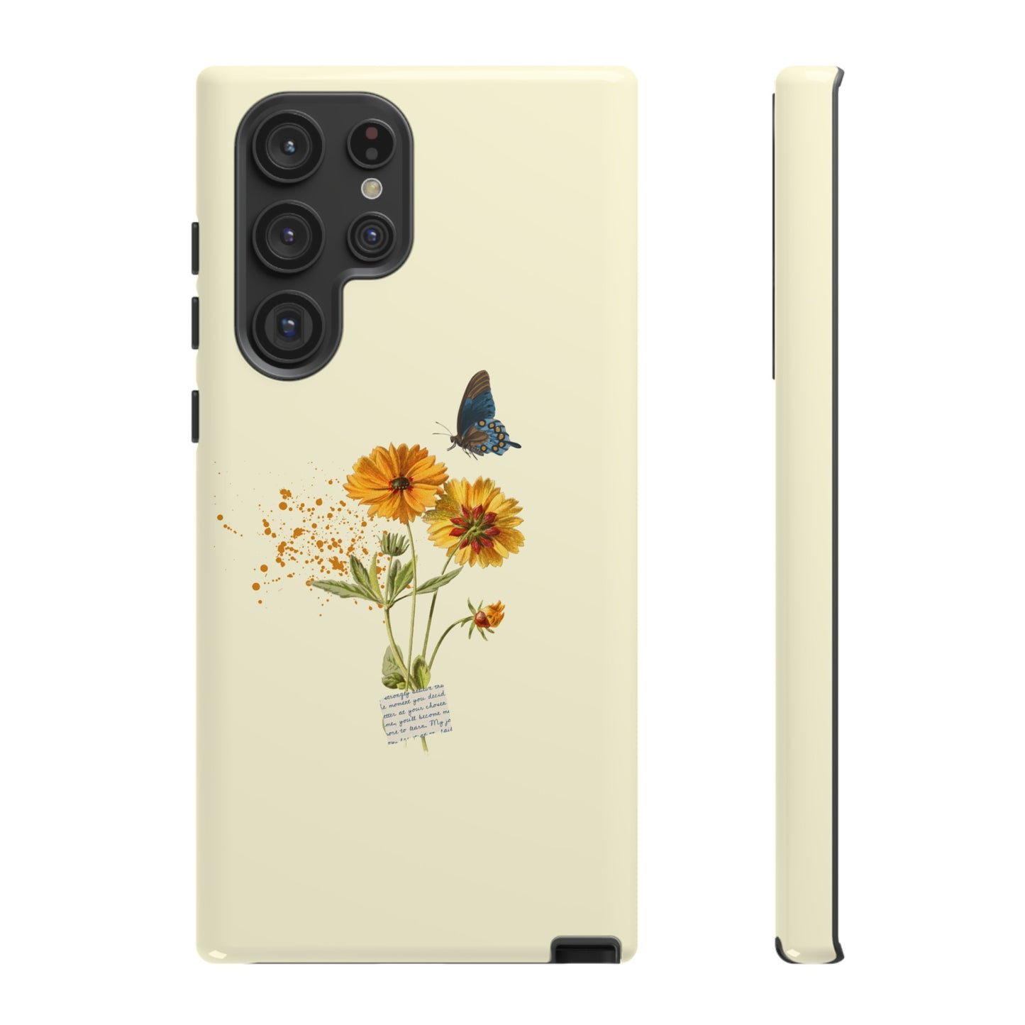 Butterfly Sunflowers Phone Case | iPhone 15 Plus/ Pro, 14, 13, 12| Google Pixel 7, Pro, 5| Samsung Galaxy S23 All Major Phone Models