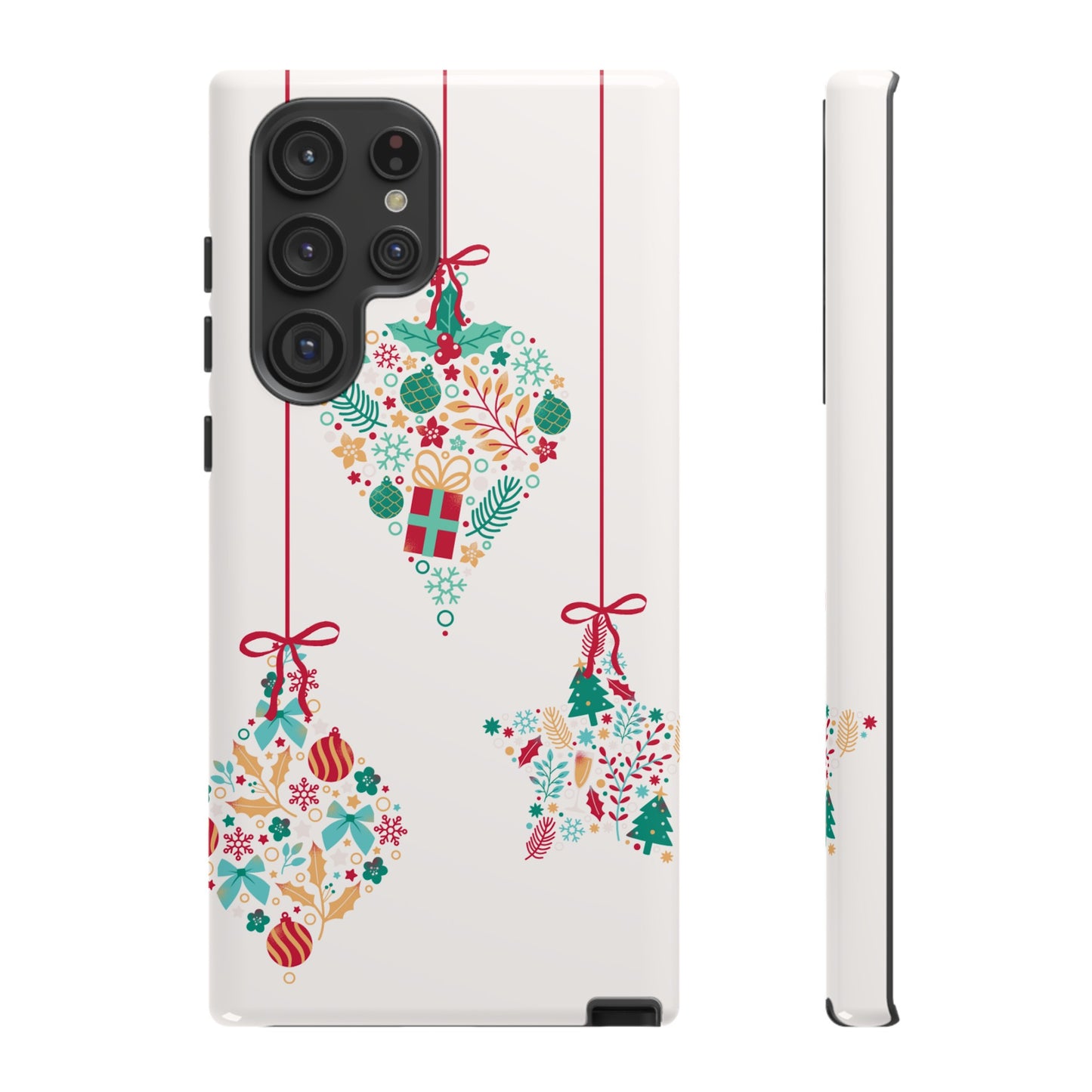 Christmas Ornaments Wallpaper Phone Case | iPhone 15 Plus/ Pro, 14, 13, 12| Google Pixel 7, Pro, 5| Samsung Galaxy S23 All Major Phone Models