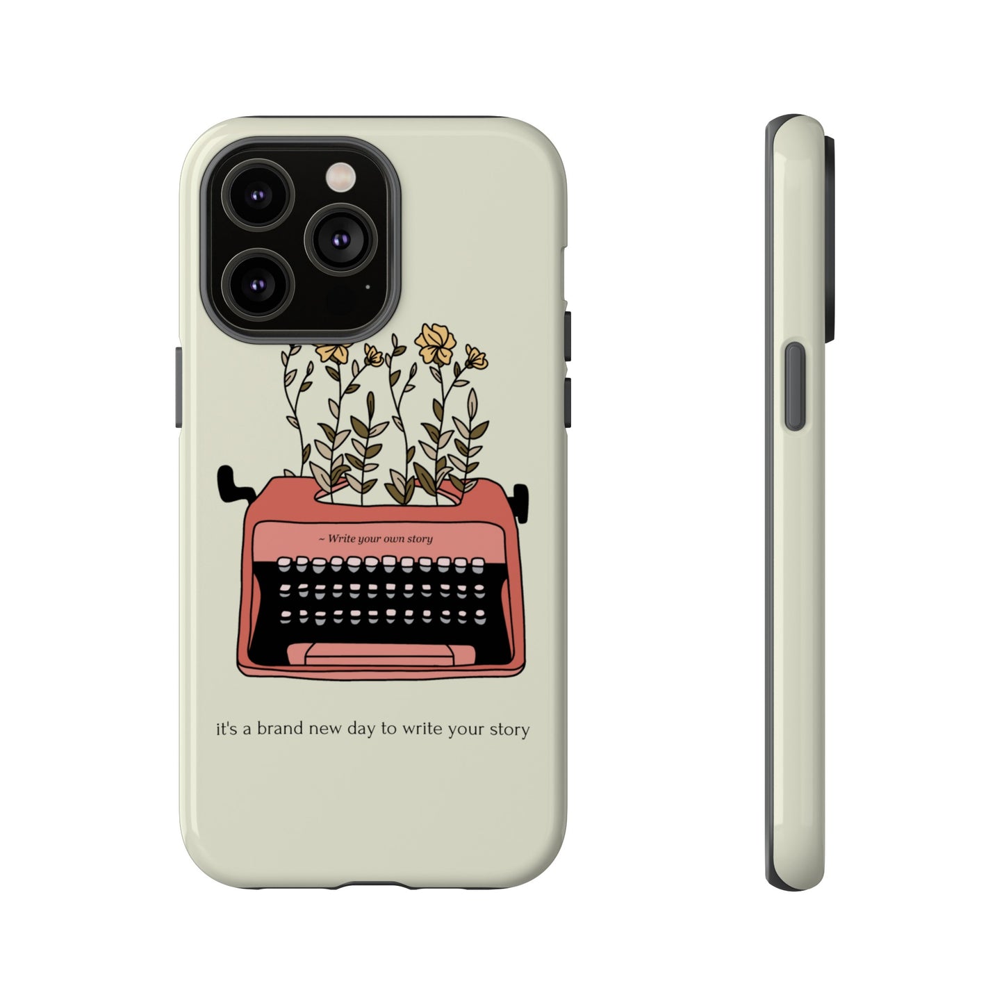 Flower Typewriter Phone Case | iPhone 15 Plus/ Pro, 14, 13, 12| Google Pixel 7, Pro, 5| Samsung Galaxy S23 All Major Phone Models