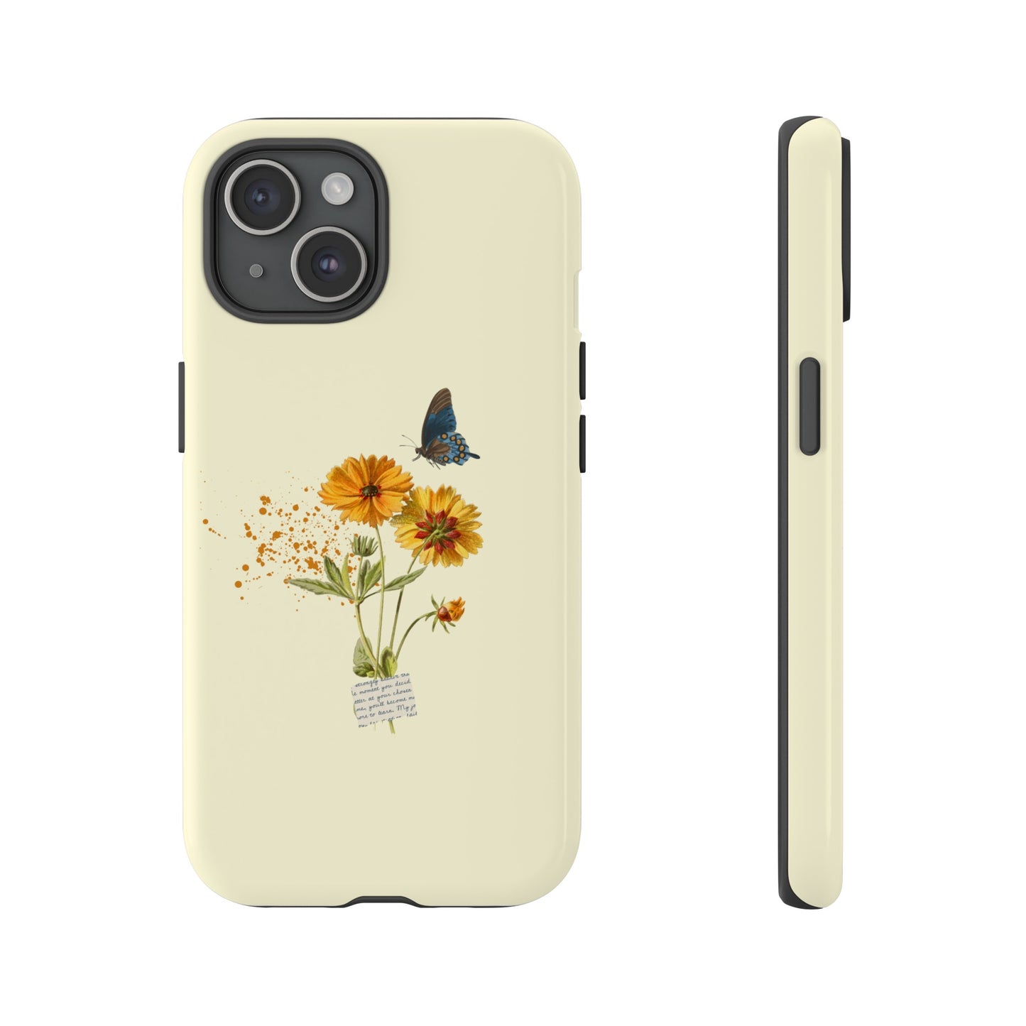 Butterfly Sunflowers Phone Case | iPhone 15 Plus/ Pro, 14, 13, 12| Google Pixel 7, Pro, 5| Samsung Galaxy S23 All Major Phone Models