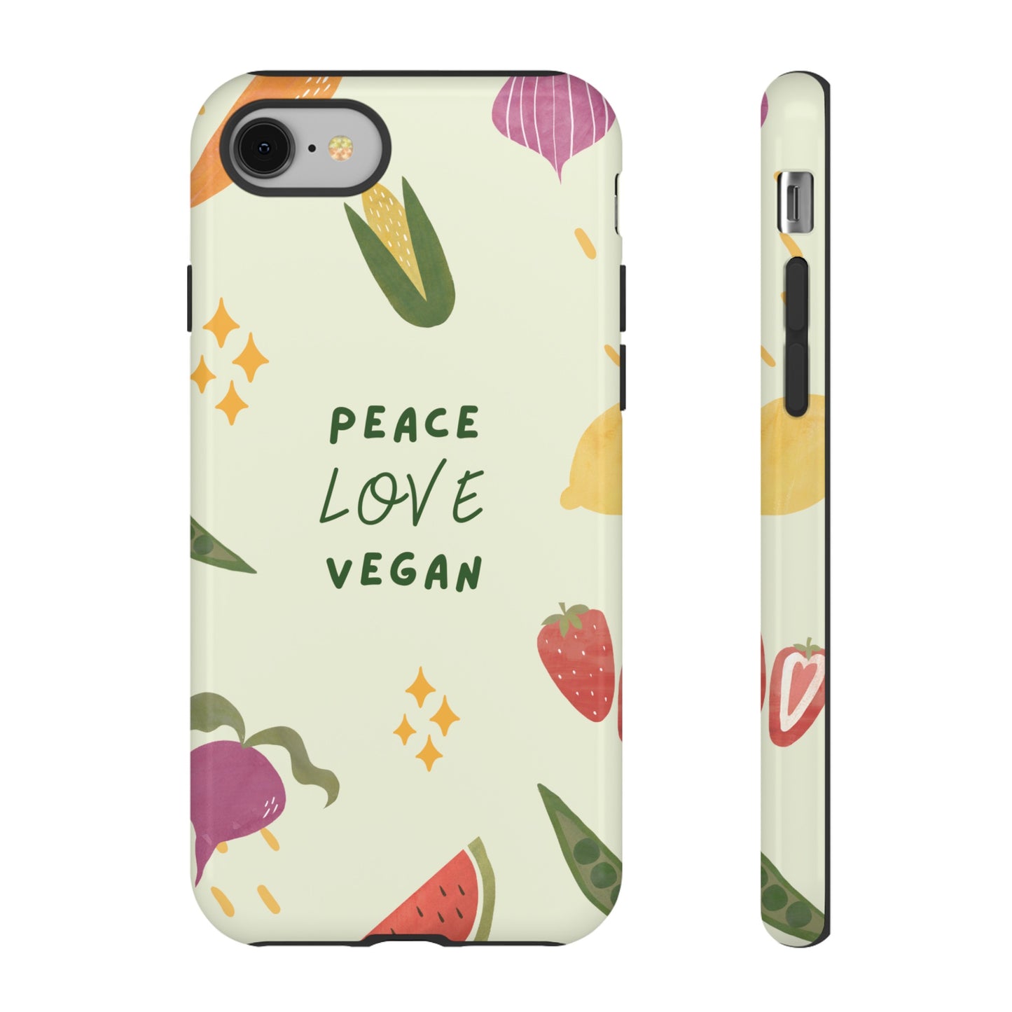 Peace Love Vegan Wallpaper Phone Case | iPhone 15 Plus/ Pro, 14, 13, 12| Google Pixel 7, Pro, 5| Samsung Galaxy S23 All Major Phone Models