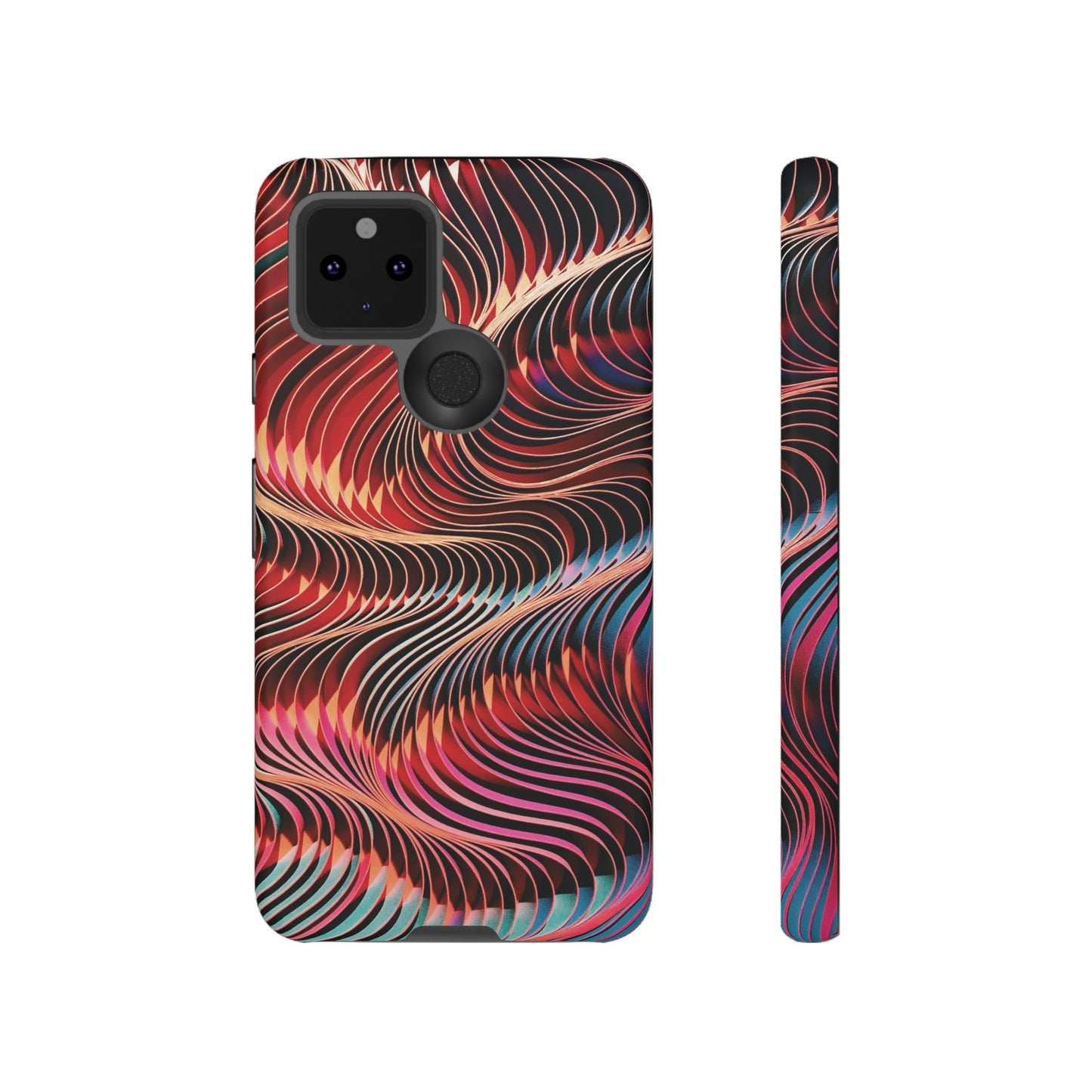 Wavy Crimson Abstract Wallpaper Phone Case|iPhone 15 Plus/ Pro, 14, 13, 12|Google Pixel 7, Pro, 5| Samsung Galaxy S23 All Major Phone Models