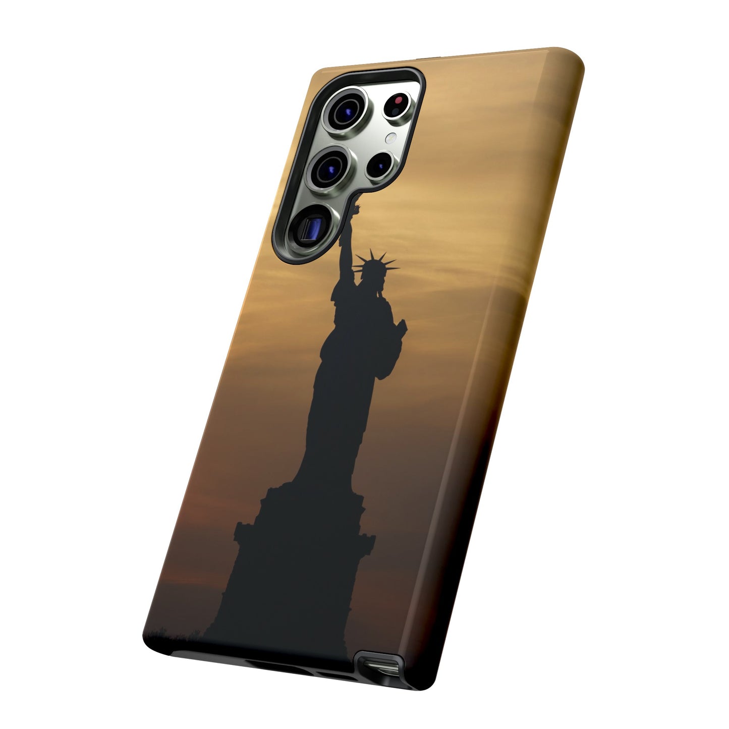 Silhouette Statue Of Liberty Wallpaper Phone Case | iPhone 15 Plus/ Pro, 14, 13, 12| Google Pixel 7, Pro, 5| Samsung Galaxy S23 All Major Phone Models