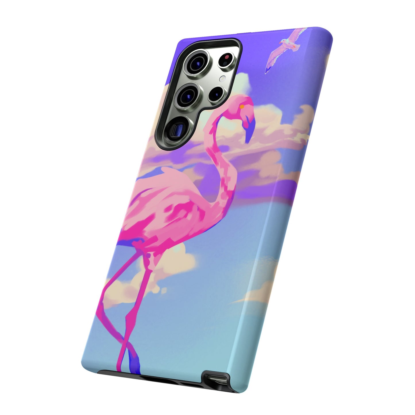 Flamingo In The Clouds Phone Case | iPhone 15 Plus/ Pro, 14, 13, 12| Google Pixel 7, Pro, 5| Samsung Galaxy S23 All Major Phone Models