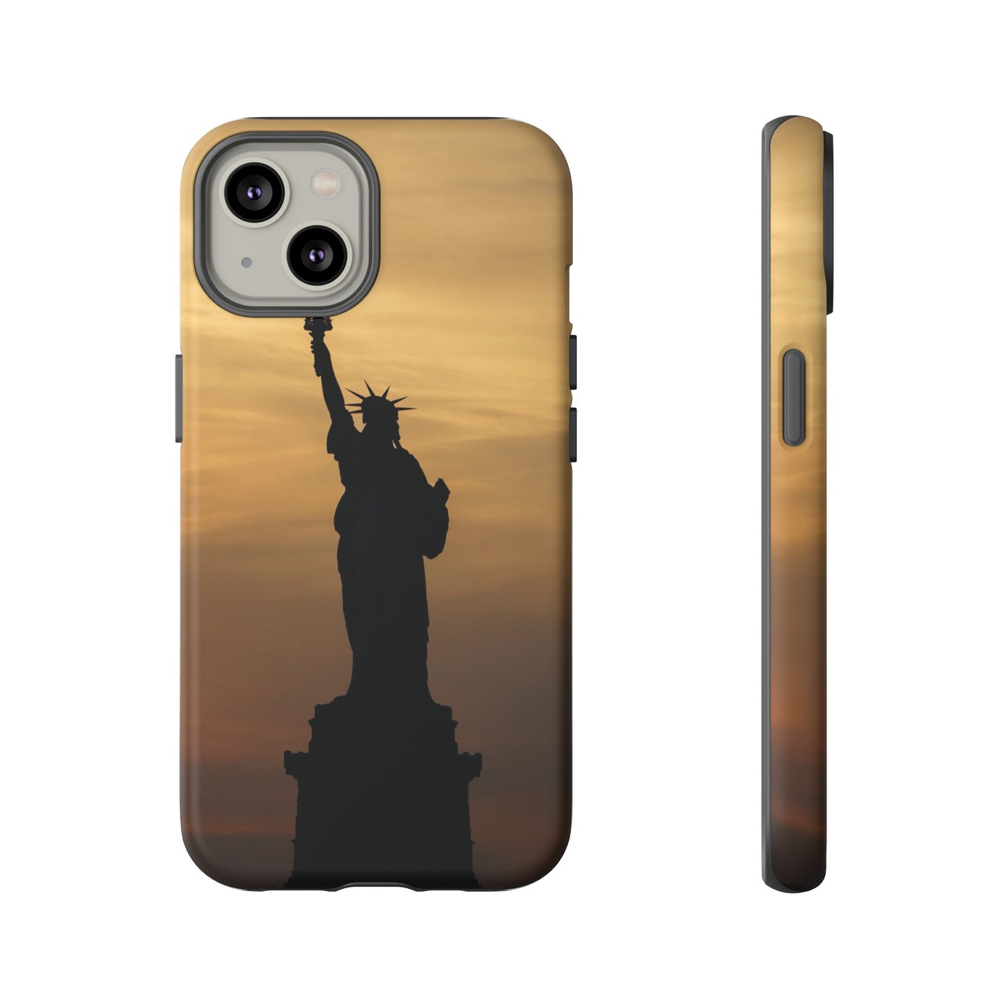 Silhouette Statue Of Liberty Wallpaper Phone Case | iPhone 15 Plus/ Pro, 14, 13, 12| Google Pixel 7, Pro, 5| Samsung Galaxy S23 All Major Phone Models