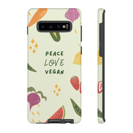 Peace Love Vegan Wallpaper Phone Case | iPhone 15 Plus/ Pro, 14, 13, 12| Google Pixel 7, Pro, 5| Samsung Galaxy S23 All Major Phone Models