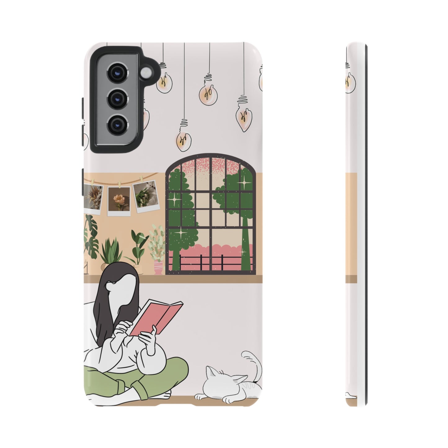 Girl and Cat Wallpaper Phone Case | iPhone 15 Plus/ Pro, 14, 13, 12| Google Pixel 7, Pro, 5| Samsung Galaxy S23 All Major Phone Models