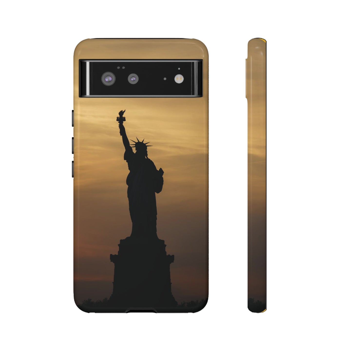 Silhouette Statue Of Liberty Wallpaper Phone Case | iPhone 15 Plus/ Pro, 14, 13, 12| Google Pixel 7, Pro, 5| Samsung Galaxy S23 All Major Phone Models