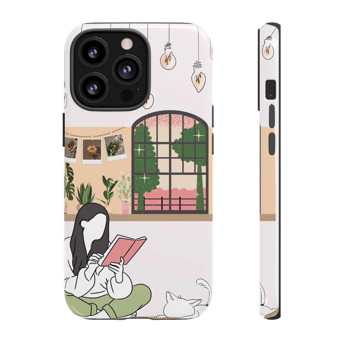 Girl and Cat Wallpaper Phone Case | iPhone 15 Plus/ Pro, 14, 13, 12| Google Pixel 7, Pro, 5| Samsung Galaxy S23 All Major Phone Models