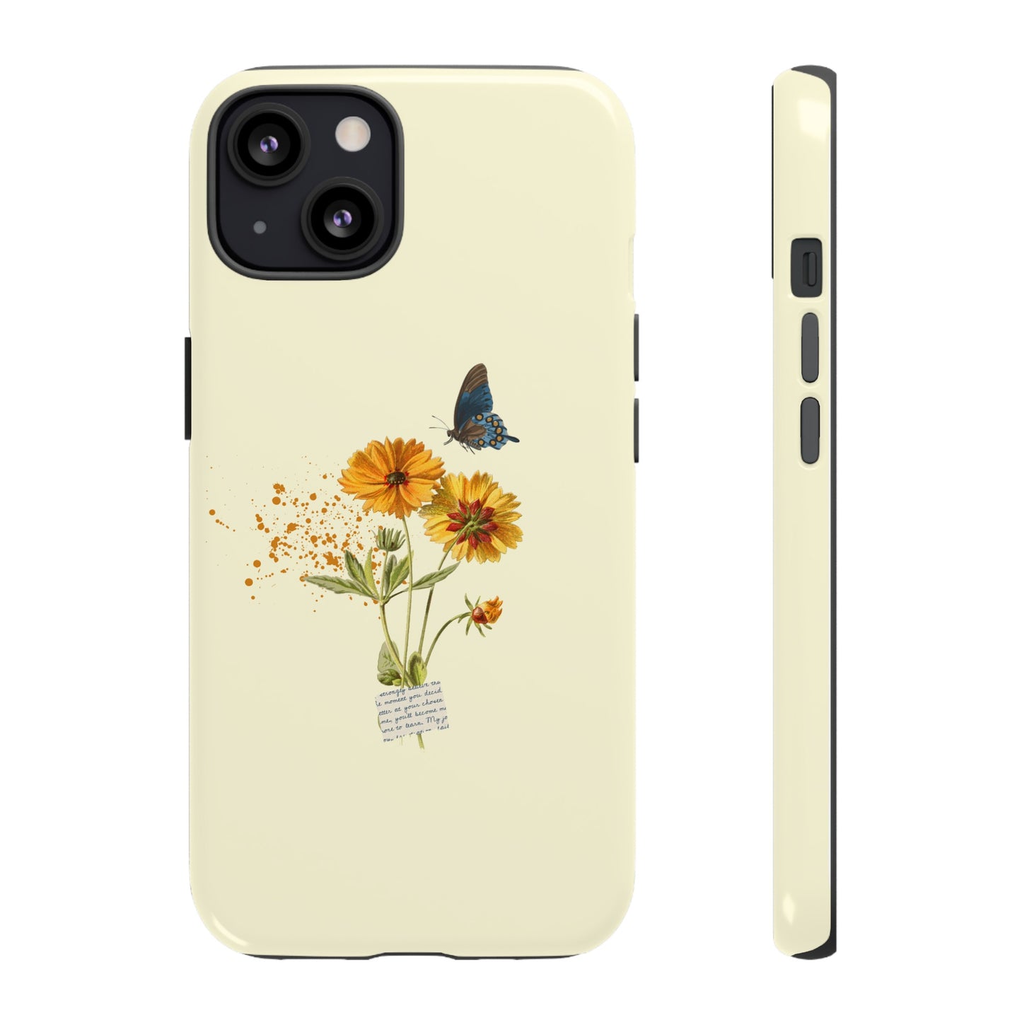 Butterfly Sunflowers Phone Case | iPhone 15 Plus/ Pro, 14, 13, 12| Google Pixel 7, Pro, 5| Samsung Galaxy S23 All Major Phone Models