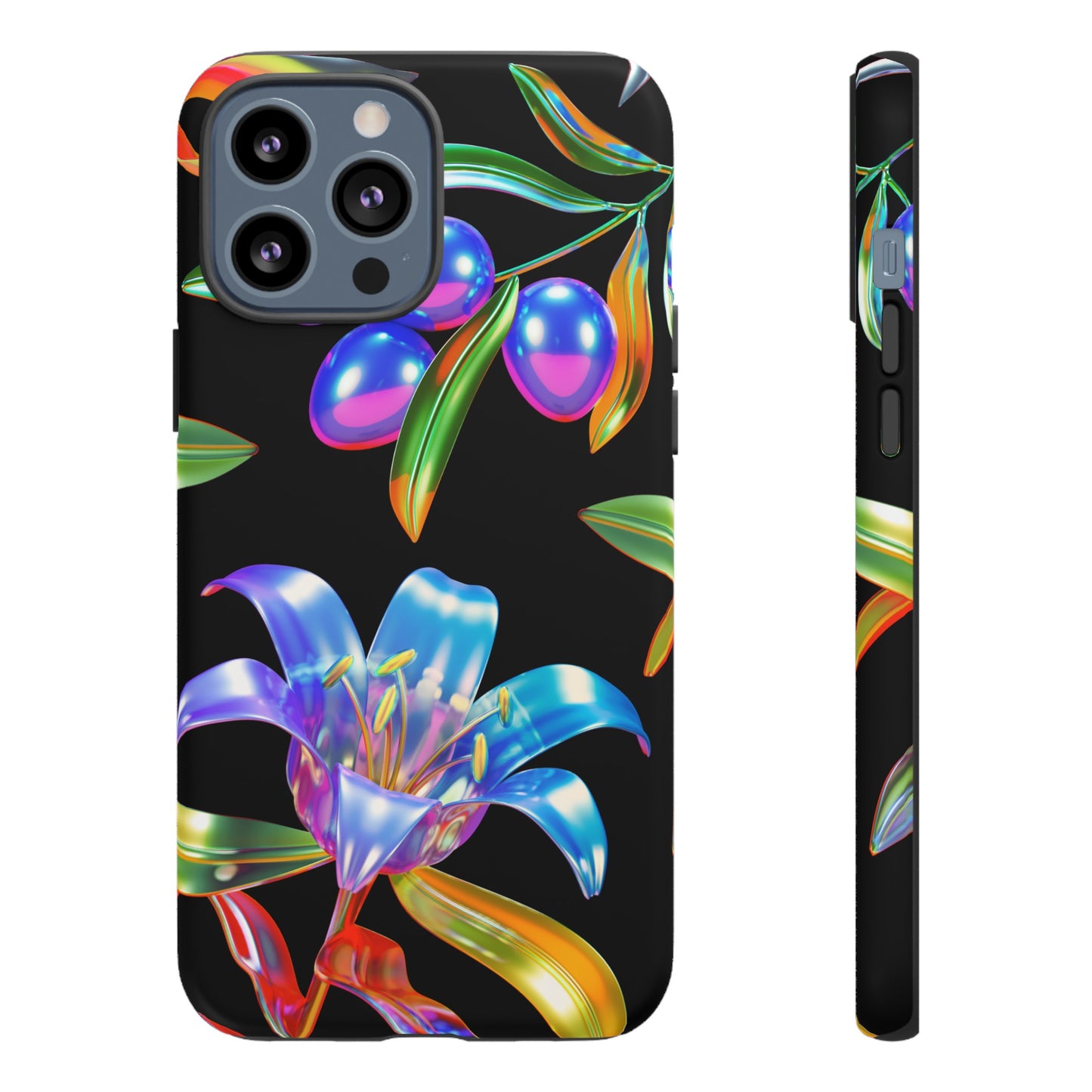 Metallic Flowers Phone Case | iPhone 15 Plus/ Pro, 14, 13, 12| Google Pixel 7, Pro, 5| Samsung Galaxy S23 All Major Phone Models