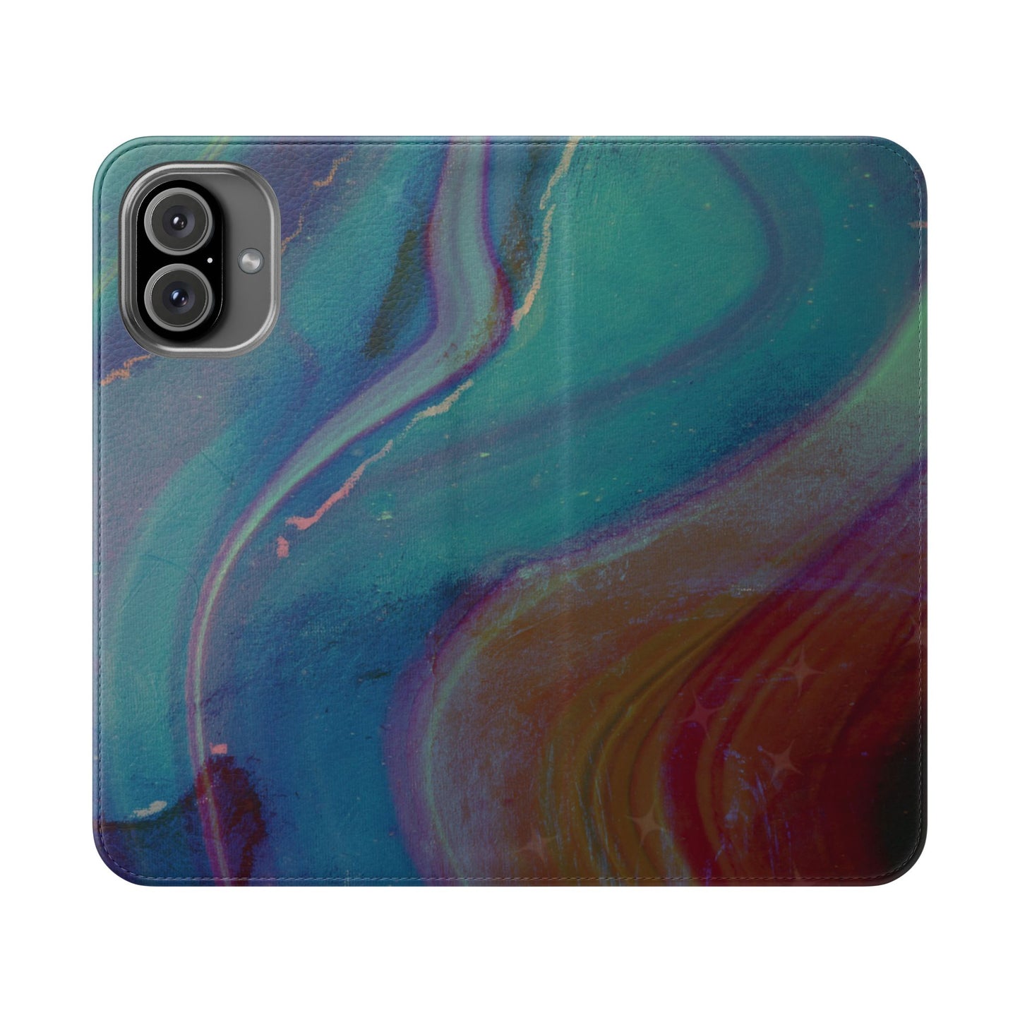 Abstract Resin Swirl Folio Flip Case | Credit Card Holder| iPhone 13, 12, 11| Samsung S22 & S21