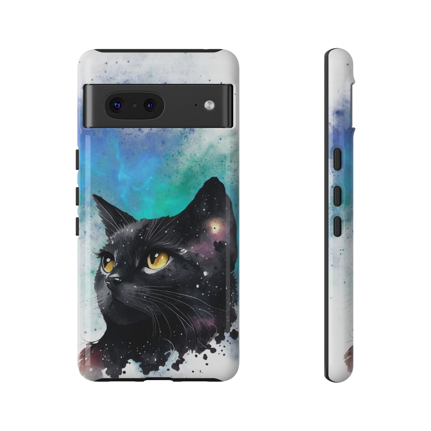 Cosmic Black Cat Phone Case | iPhone 15 Plus/ Pro, 14, 13, 12| Google Pixel 7, Pro, 5| Samsung Galaxy S23 All Major Phone Models