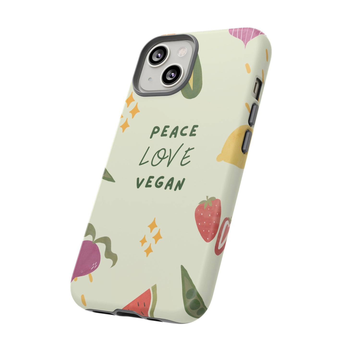 Peace Love Vegan Wallpaper Phone Case | iPhone 15 Plus/ Pro, 14, 13, 12| Google Pixel 7, Pro, 5| Samsung Galaxy S23 All Major Phone Models