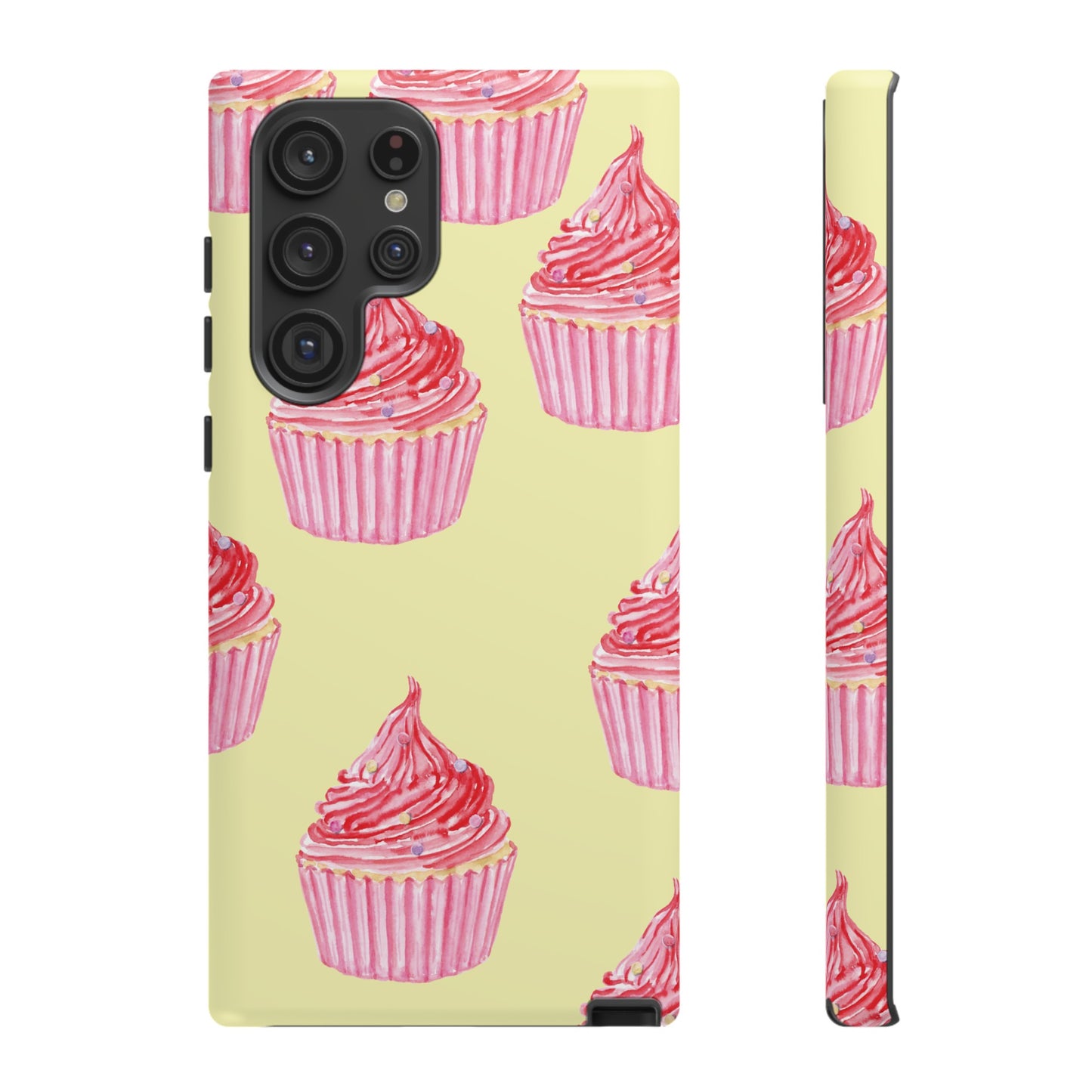 Pink Cupcake Wallpaper Phone Case | iPhone 15 Plus/ Pro, 14, 13, 12| Google Pixel 7, Pro, 5| Samsung Galaxy S23 All Major Phone Models