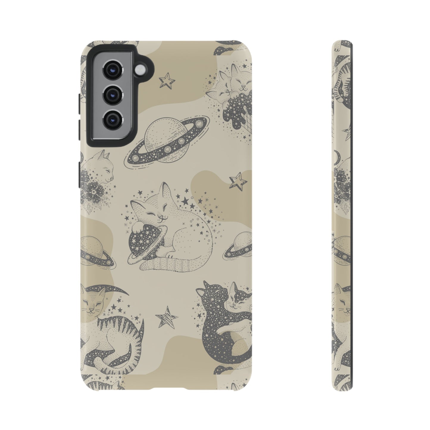 Floating Cosmic Cat Comfort Phone Case | iPhone 15 Plus/ Pro, 14, 13, 12| Google Pixel 7, Pro, 5| Samsung Galaxy S23 All Major Phone Models