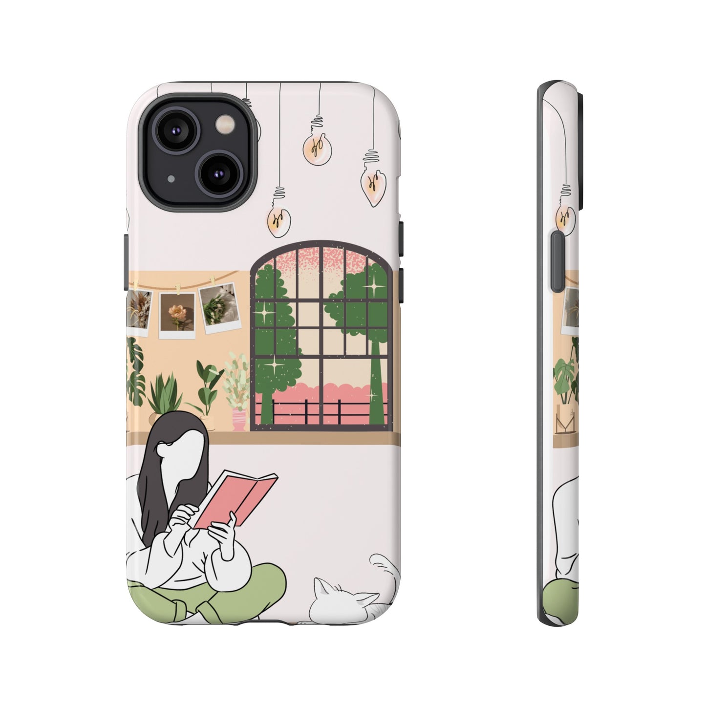 Girl and Cat Wallpaper Phone Case | iPhone 15 Plus/ Pro, 14, 13, 12| Google Pixel 7, Pro, 5| Samsung Galaxy S23 All Major Phone Models