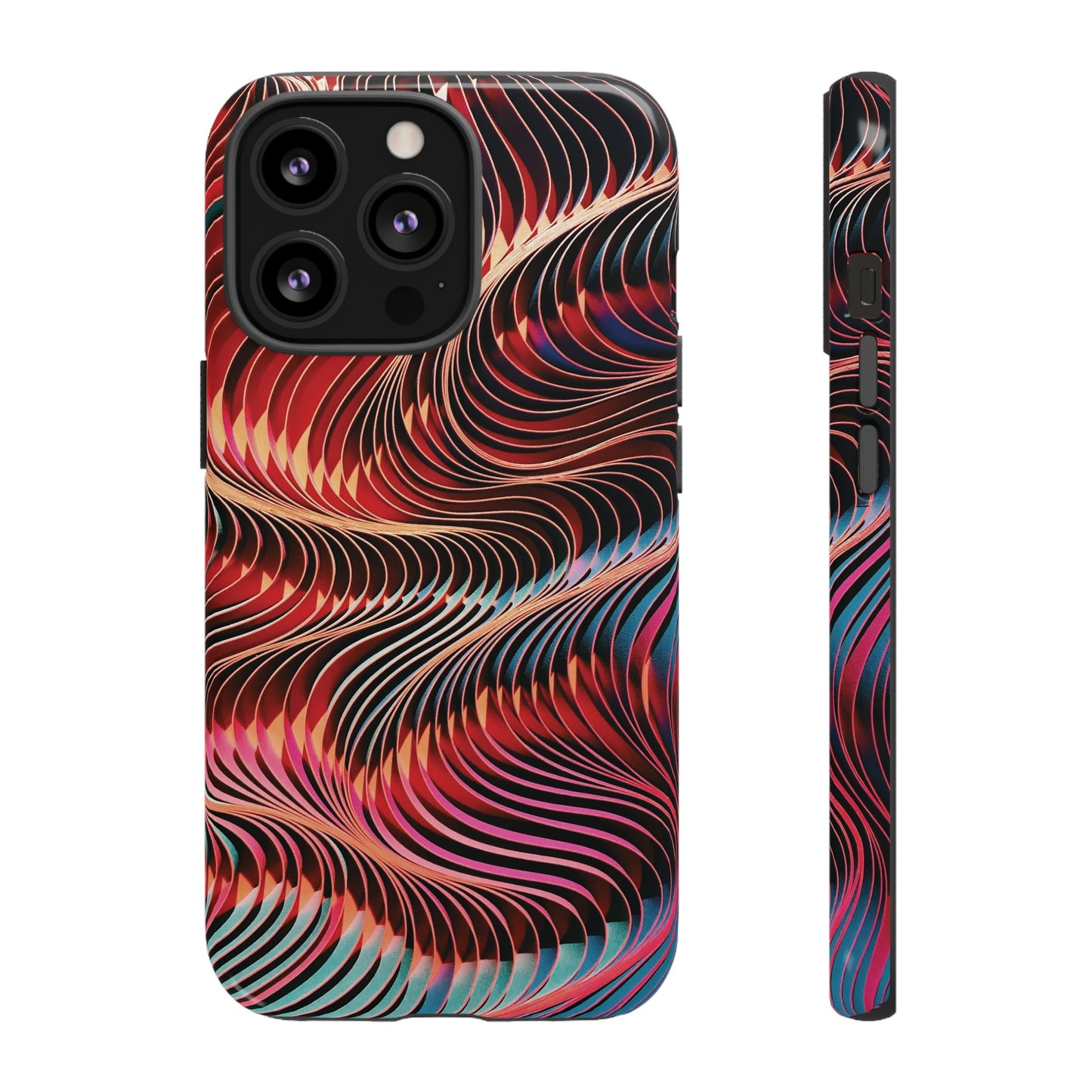 Wavy Crimson Abstract Wallpaper Phone Case|iPhone 15 Plus/ Pro, 14, 13, 12|Google Pixel 7, Pro, 5| Samsung Galaxy S23 All Major Phone Models