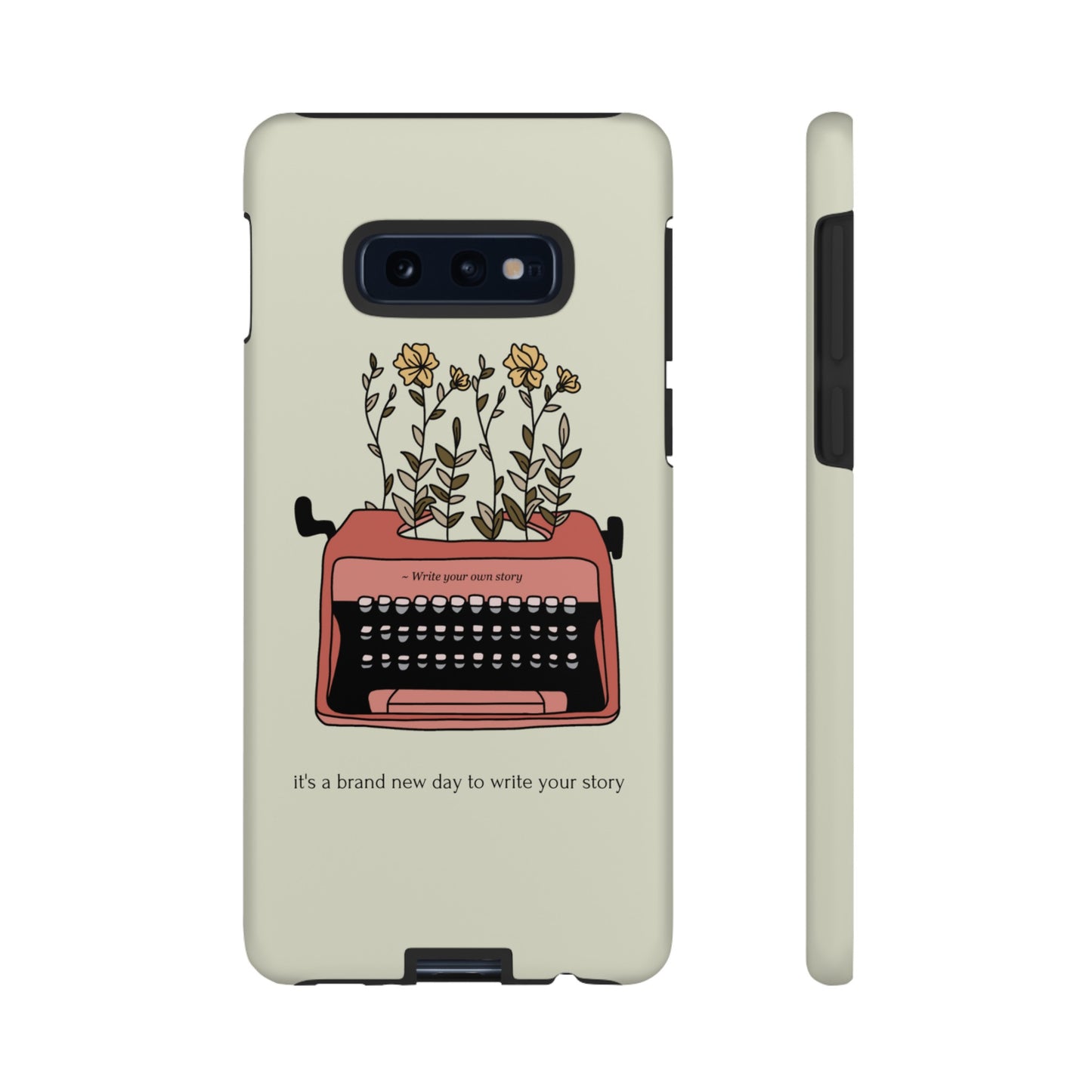 Flower Typewriter Phone Case | iPhone 15 Plus/ Pro, 14, 13, 12| Google Pixel 7, Pro, 5| Samsung Galaxy S23 All Major Phone Models