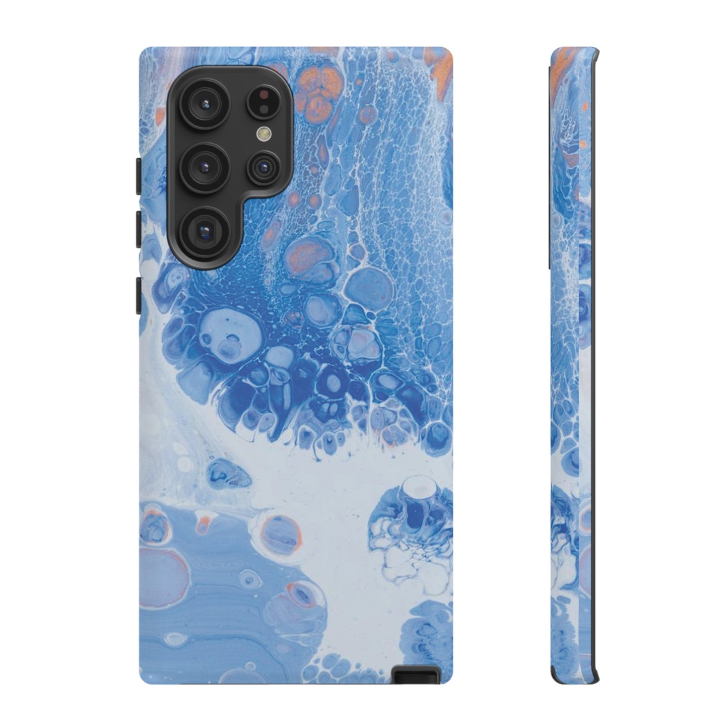 Blue and White Resin Inspired Phone Case |iPhone 15 Plus/ Pro, 14, 13, 12| Google Pixel 7, Pro, 5| Samsung Galaxy S23 All Major Phone Models