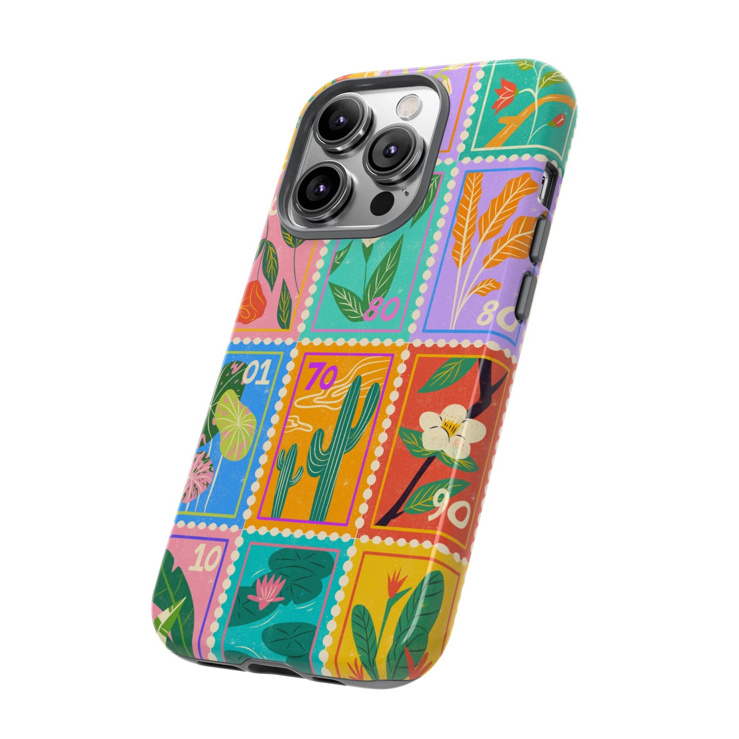 Flower Stamps Phone Case | iPhone 15 Plus/ Pro, 14, 13, 12| Google Pixel 7, Pro, 5| Samsung Galaxy S23 All Major Phone Models