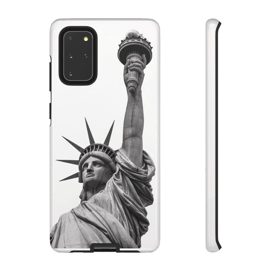 Black & White Statue of Liberty Wallpaper Phone Case | iPhone 15 Plus/ Pro, 14, 13, 12| Google Pixel 7, Pro, 5| Samsung Galaxy S23 All Major Phone Models