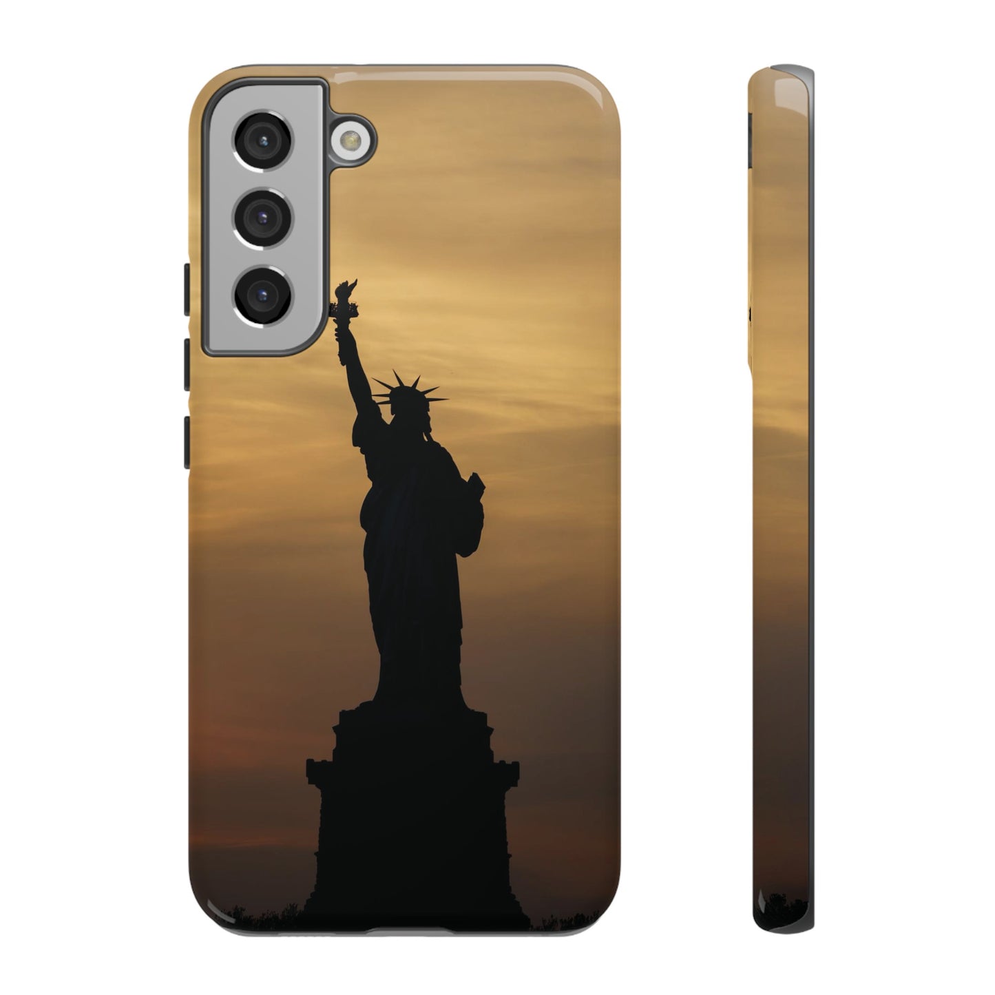 Silhouette Statue Of Liberty Wallpaper Phone Case | iPhone 15 Plus/ Pro, 14, 13, 12| Google Pixel 7, Pro, 5| Samsung Galaxy S23 All Major Phone Models