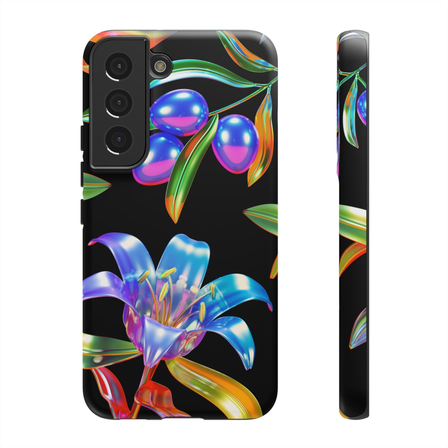 Metallic Flowers Phone Case | iPhone 15 Plus/ Pro, 14, 13, 12| Google Pixel 7, Pro, 5| Samsung Galaxy S23 All Major Phone Models