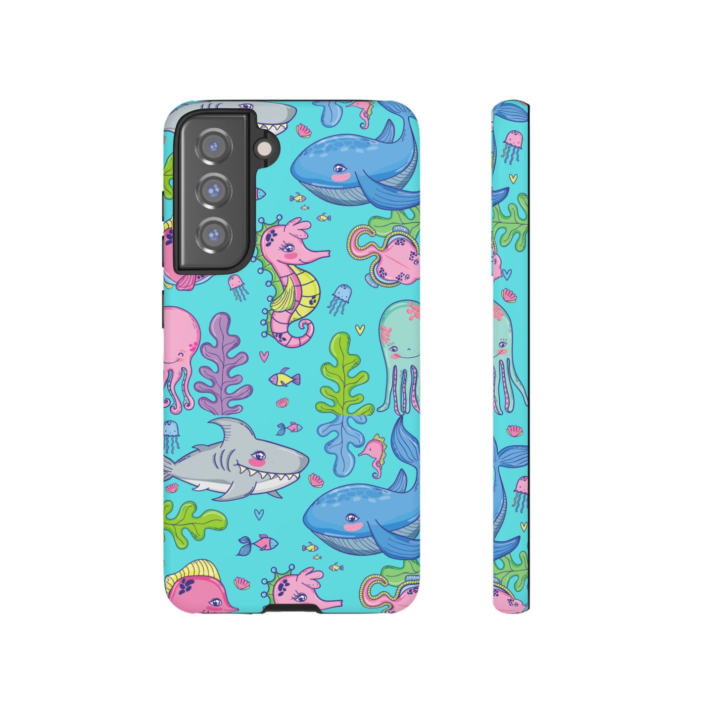 Cartoon Sea Creatures Wallpaper Phone Case | iPhone 15 Plus/ Pro, 14, 13, 12| Google Pixel 7, Pro, 5| Samsung Galaxy S23 All Major Phone Models