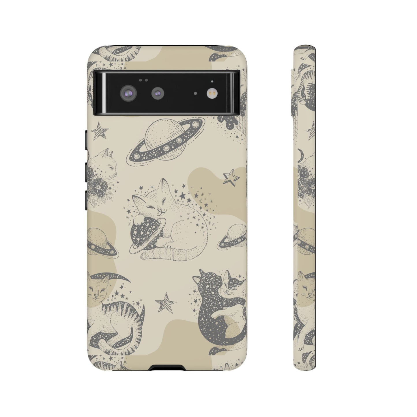 Floating Cosmic Cat Comfort Phone Case | iPhone 15 Plus/ Pro, 14, 13, 12| Google Pixel 7, Pro, 5| Samsung Galaxy S23 All Major Phone Models