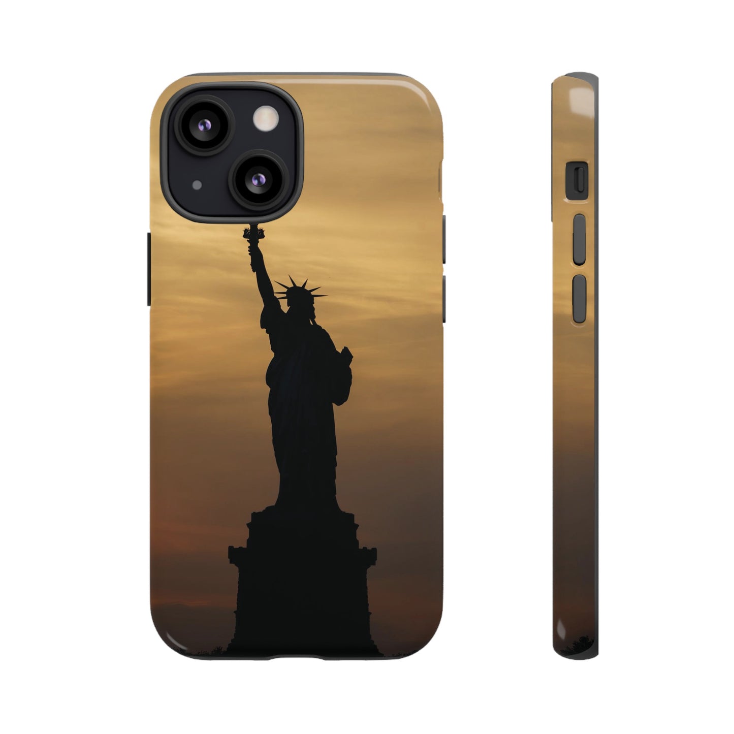 Silhouette Statue Of Liberty Wallpaper Phone Case | iPhone 15 Plus/ Pro, 14, 13, 12| Google Pixel 7, Pro, 5| Samsung Galaxy S23 All Major Phone Models