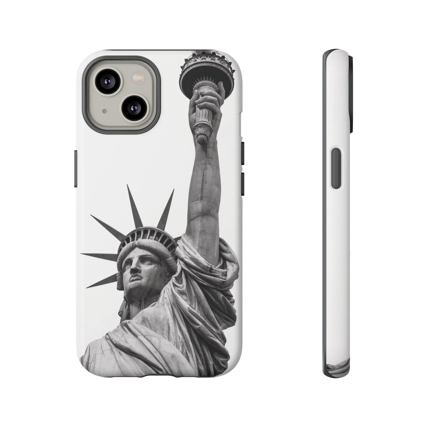 Black & White Statue of Liberty Wallpaper Phone Case | iPhone 15 Plus/ Pro, 14, 13, 12| Google Pixel 7, Pro, 5| Samsung Galaxy S23 All Major Phone Models