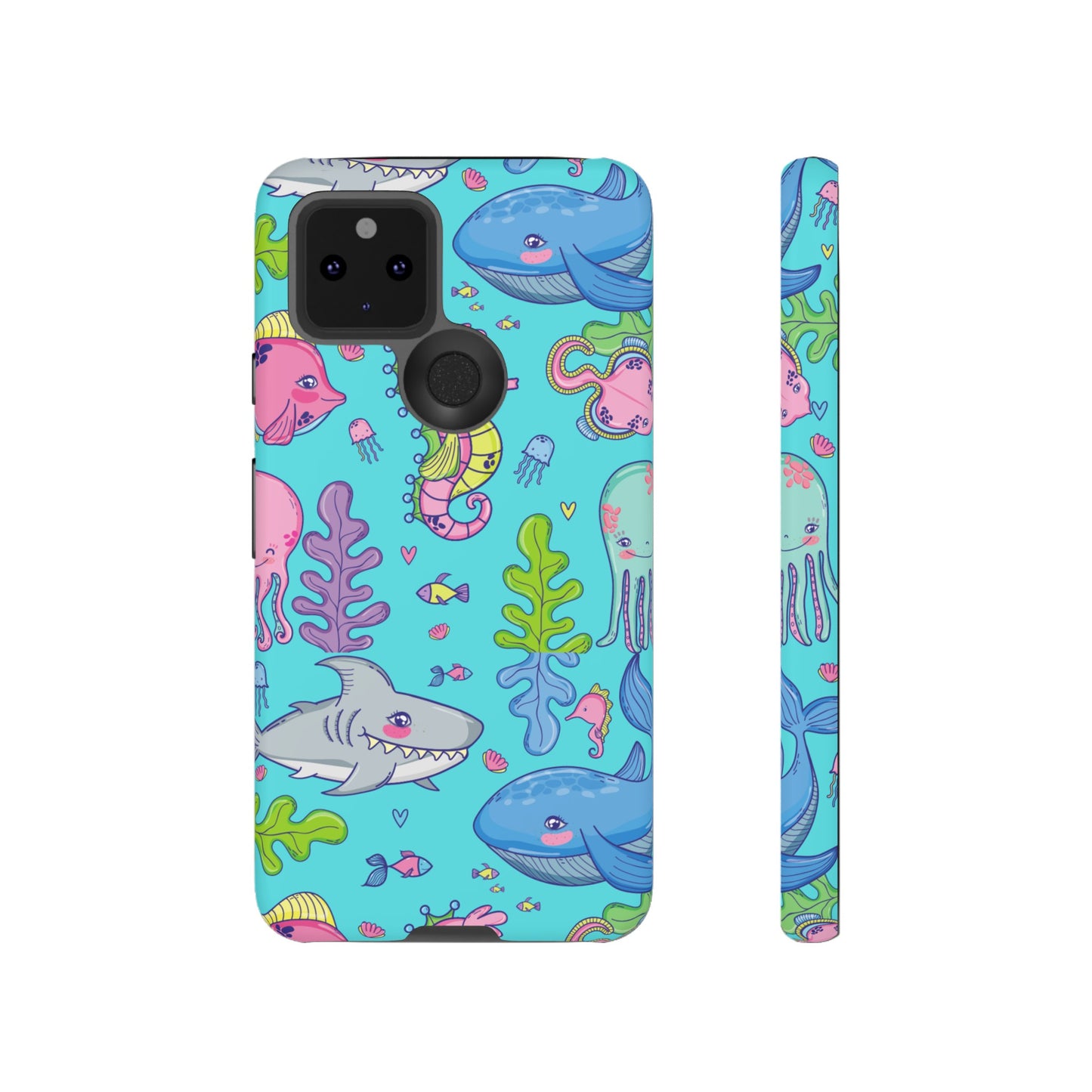 Cartoon Sea Creatures Wallpaper Phone Case | iPhone 15 Plus/ Pro, 14, 13, 12| Google Pixel 7, Pro, 5| Samsung Galaxy S23 All Major Phone Models