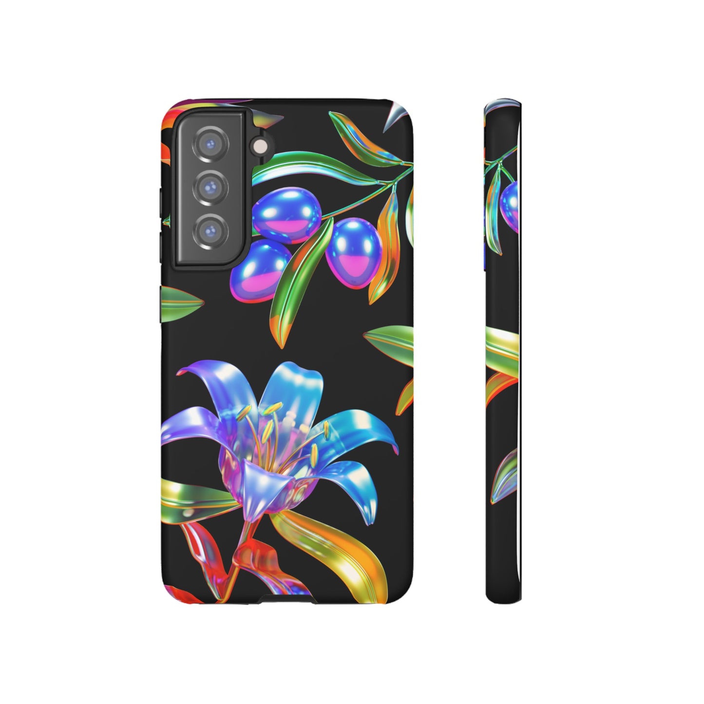 Metallic Flowers Phone Case | iPhone 15 Plus/ Pro, 14, 13, 12| Google Pixel 7, Pro, 5| Samsung Galaxy S23 All Major Phone Models