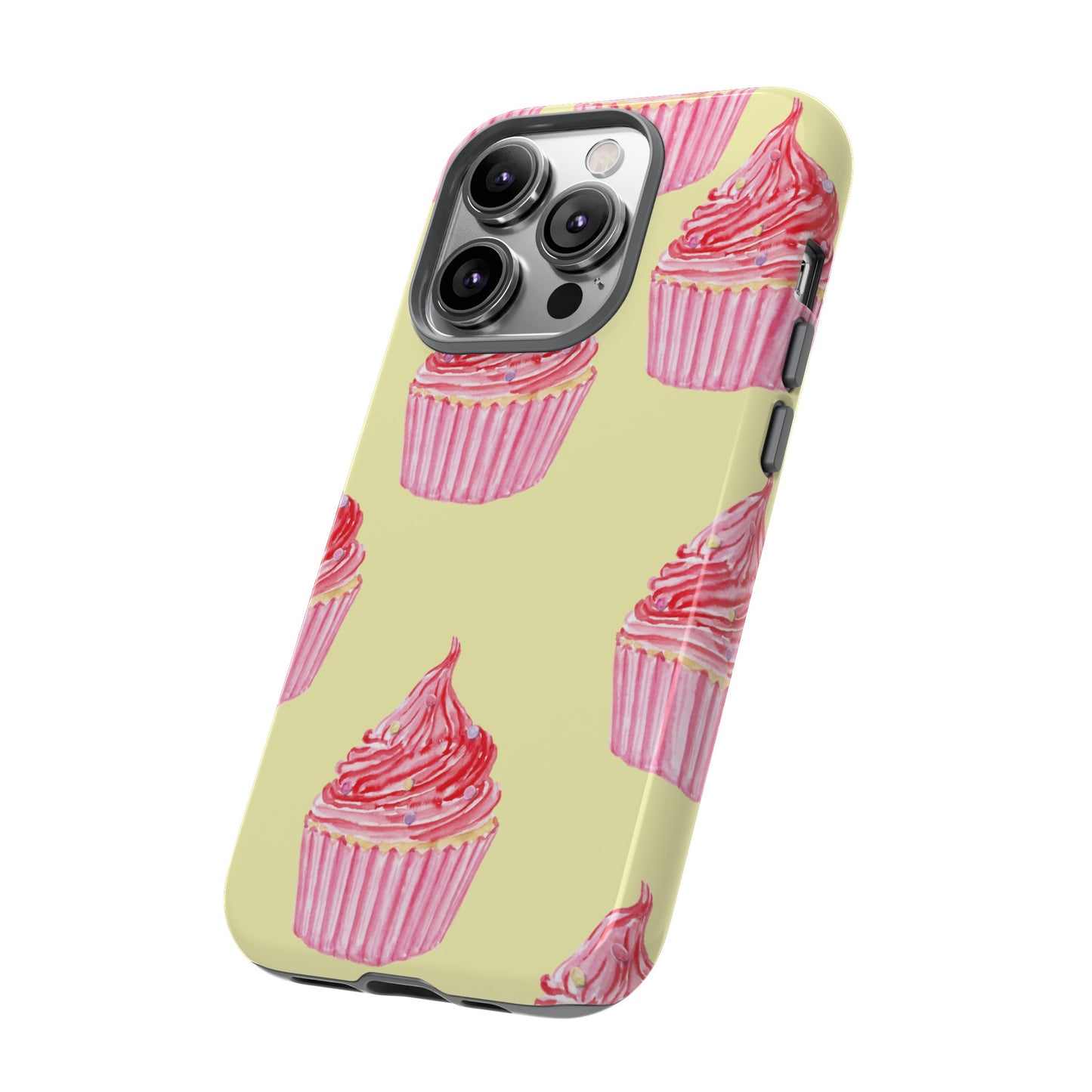 Pink Cupcake Wallpaper Phone Case | iPhone 15 Plus/ Pro, 14, 13, 12| Google Pixel 7, Pro, 5| Samsung Galaxy S23 All Major Phone Models