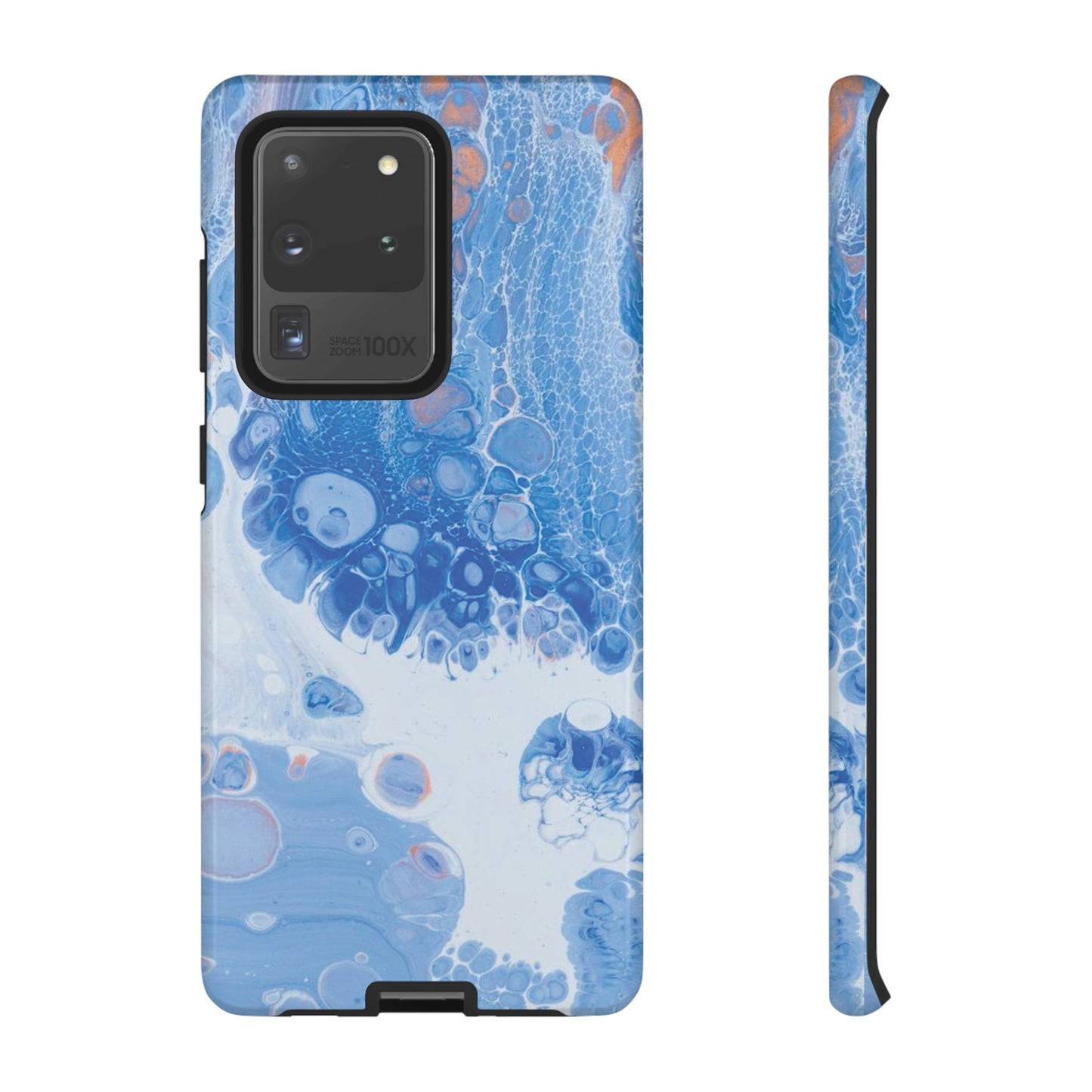 Blue and White Resin Inspired Phone Case |iPhone 15 Plus/ Pro, 14, 13, 12| Google Pixel 7, Pro, 5| Samsung Galaxy S23 All Major Phone Models