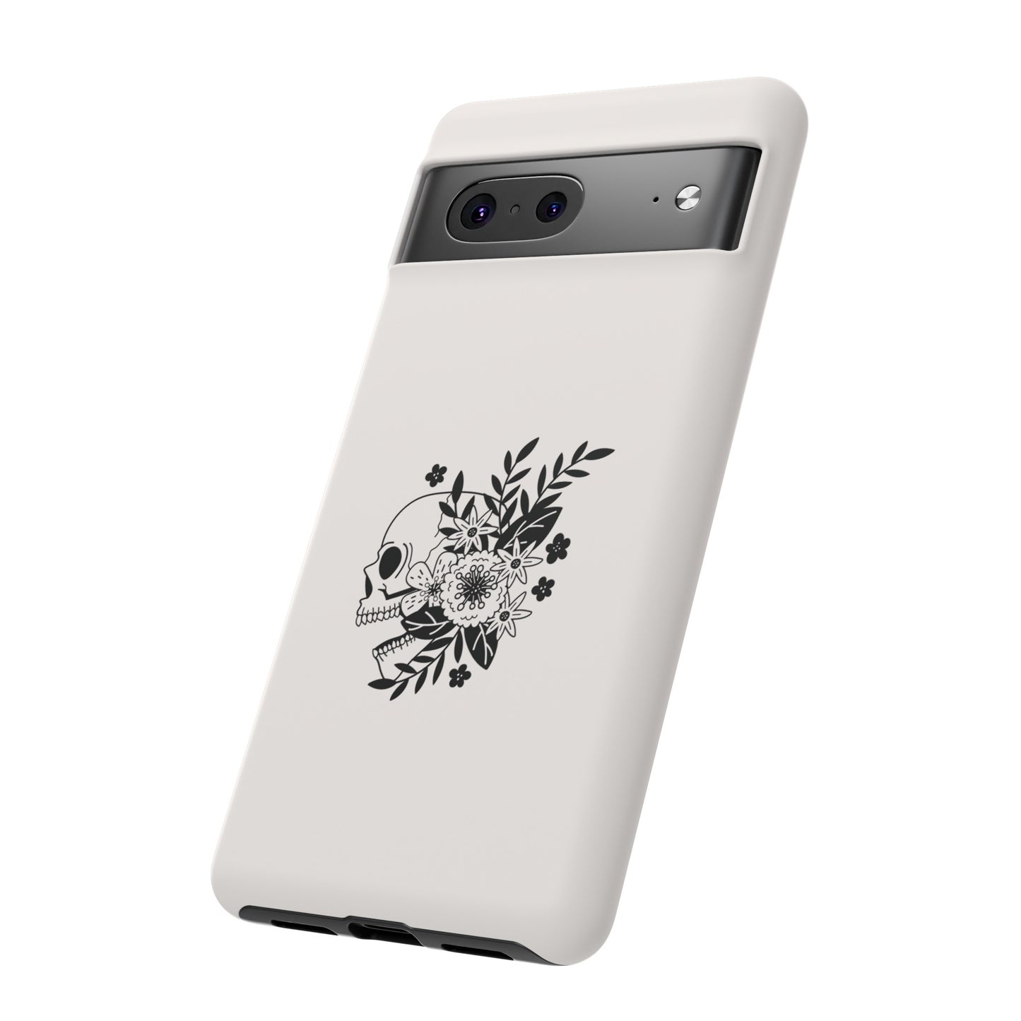 Skull with Flowers Wallpaper Phone Case | iPhone 15 Plus/ Pro, 14, 13, 12| Google Pixel 7, Pro, 5| Samsung Galaxy S23 All Major Phone Models